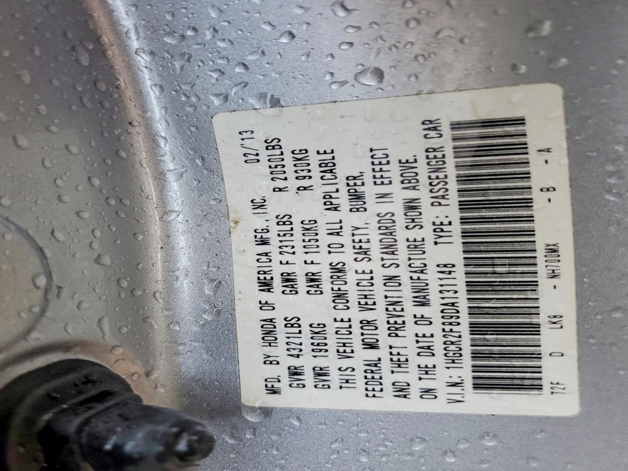 2013 Honda Accord Exl Silver vin: 1HGCR2F89DA131148