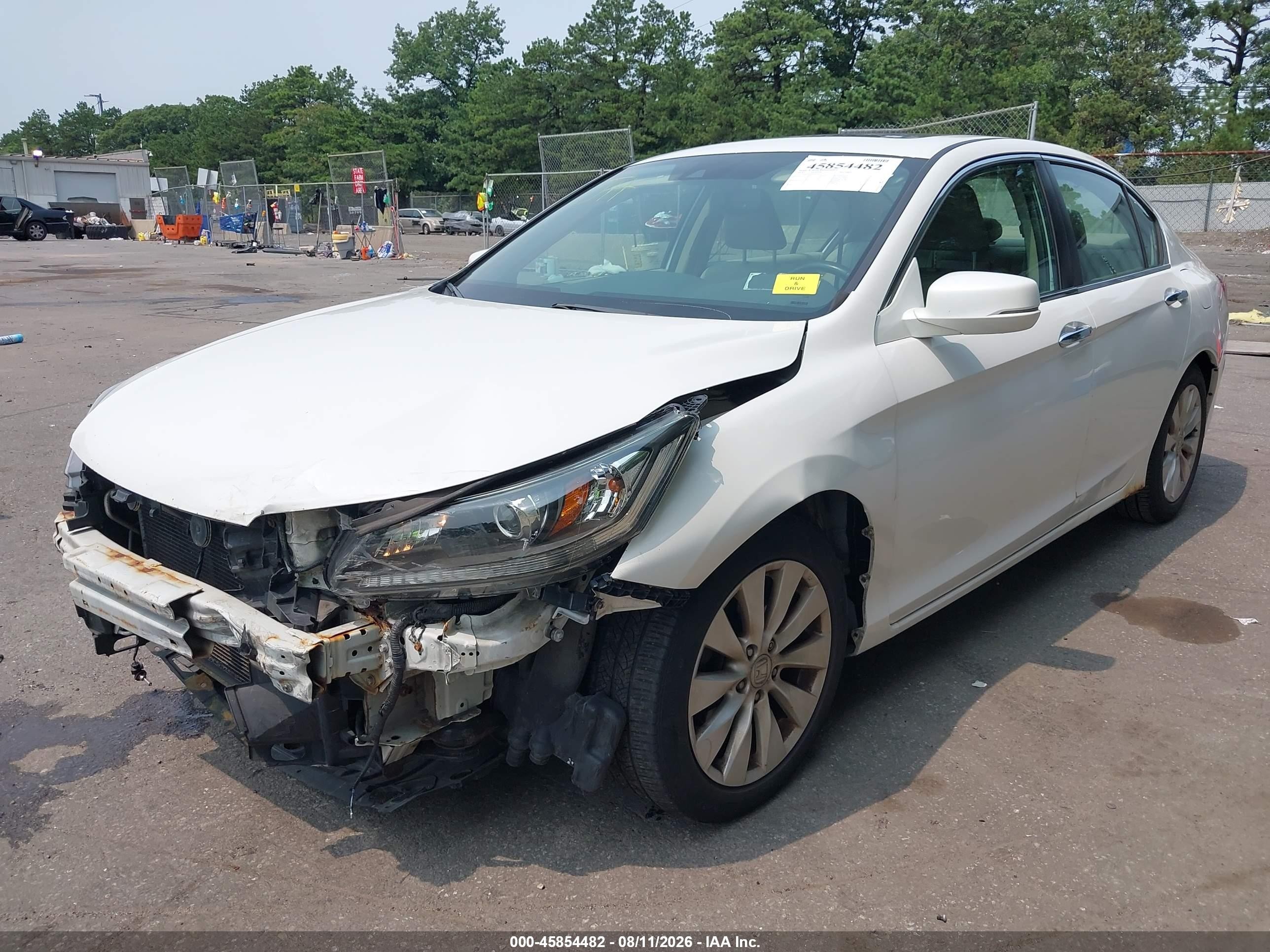 2014 Honda Accord Ex-l White vin: 1HGCR2F89EA022271