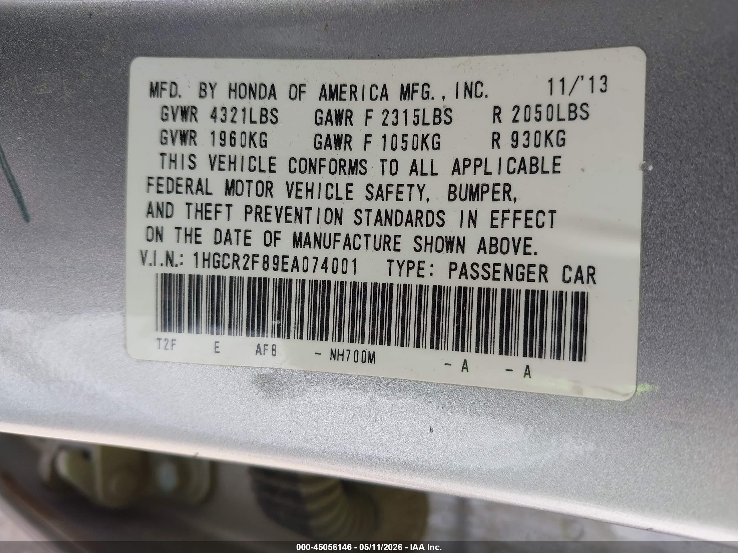 2014 Honda Accord Ex-l Silver vin: 1HGCR2F89EA074001