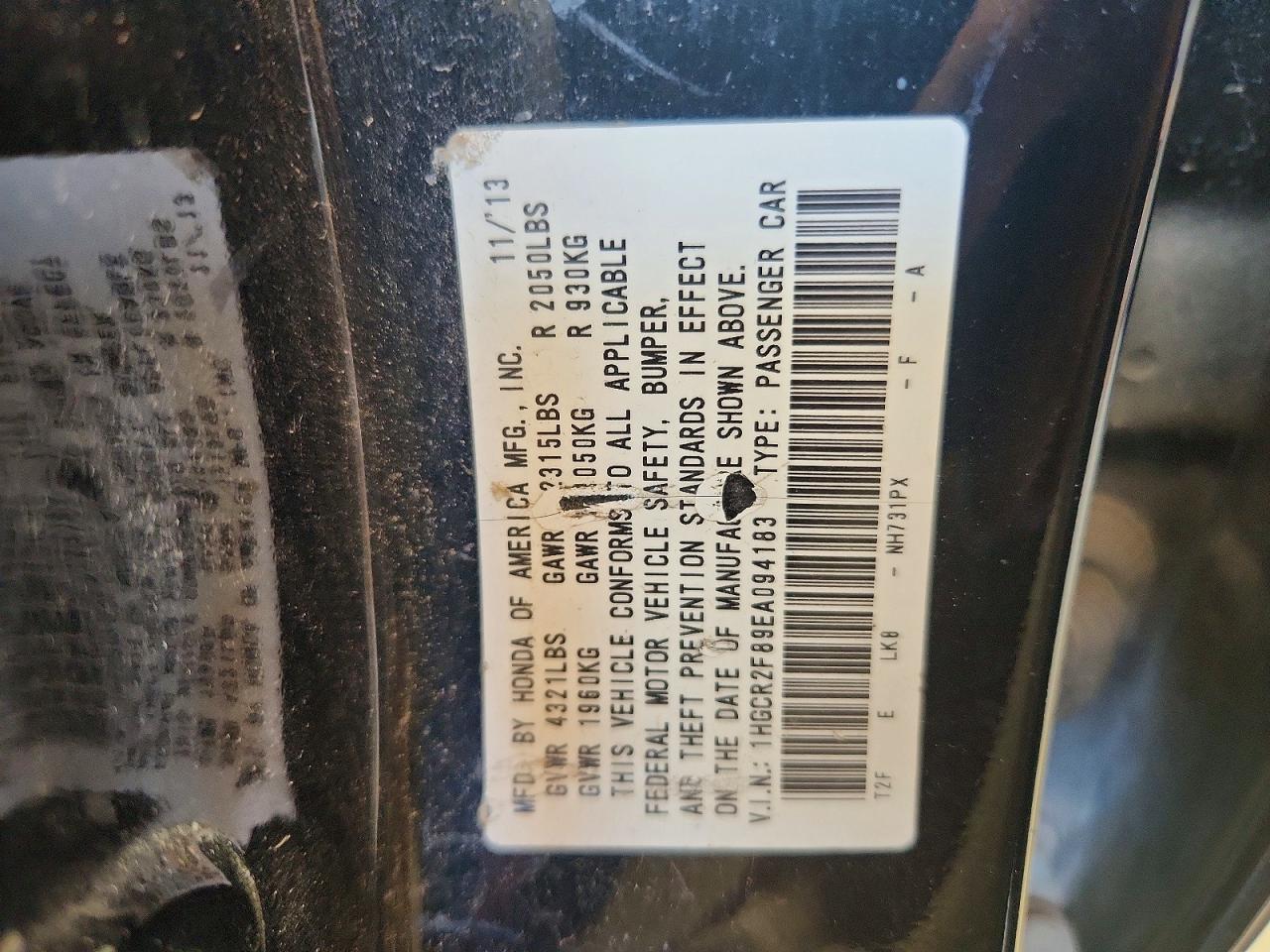 2014 Honda Accord Exl Black vin: 1HGCR2F89EA094183