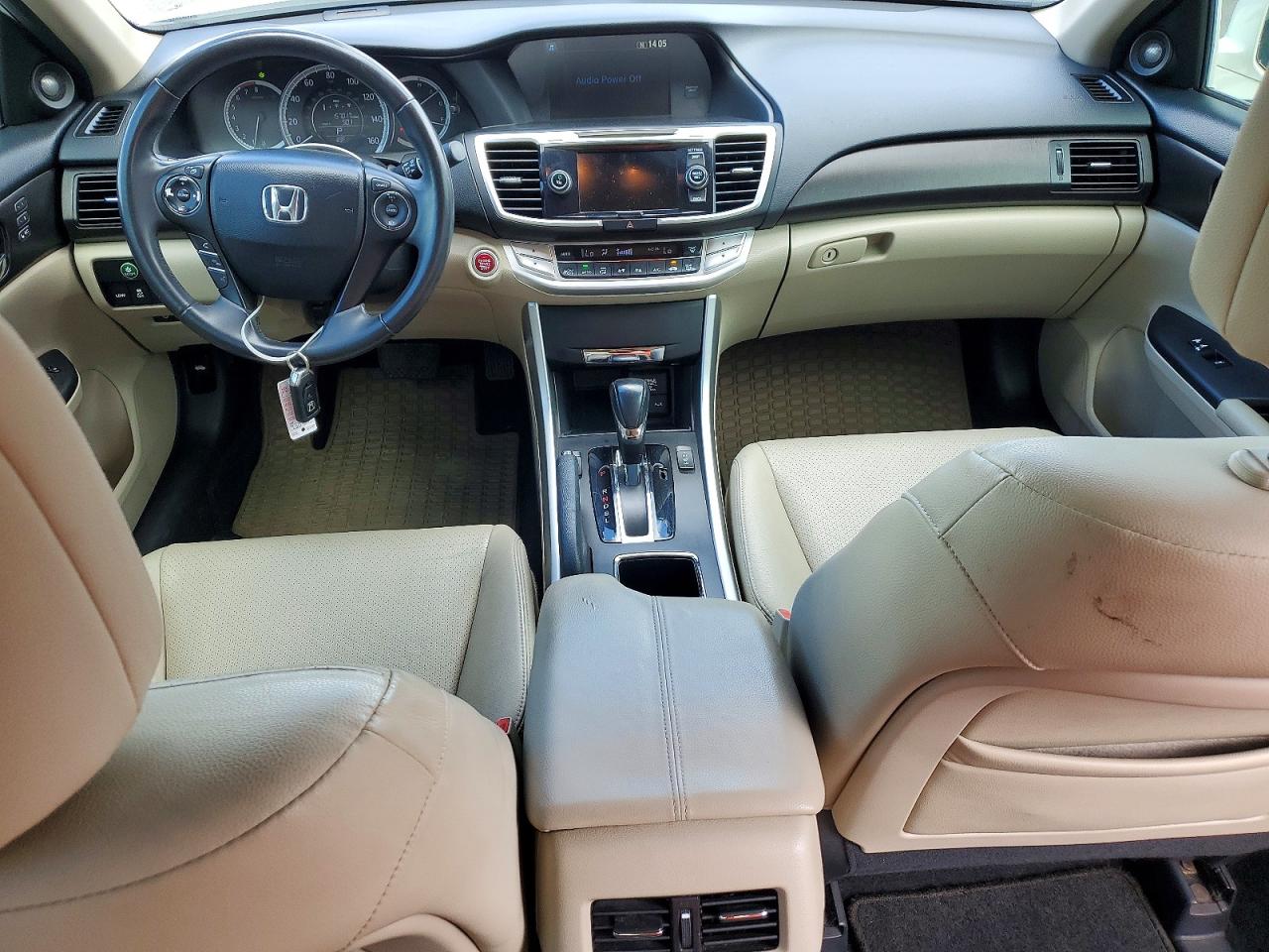 2014 Honda Accord Exl White vin: 1HGCR2F89EA097617