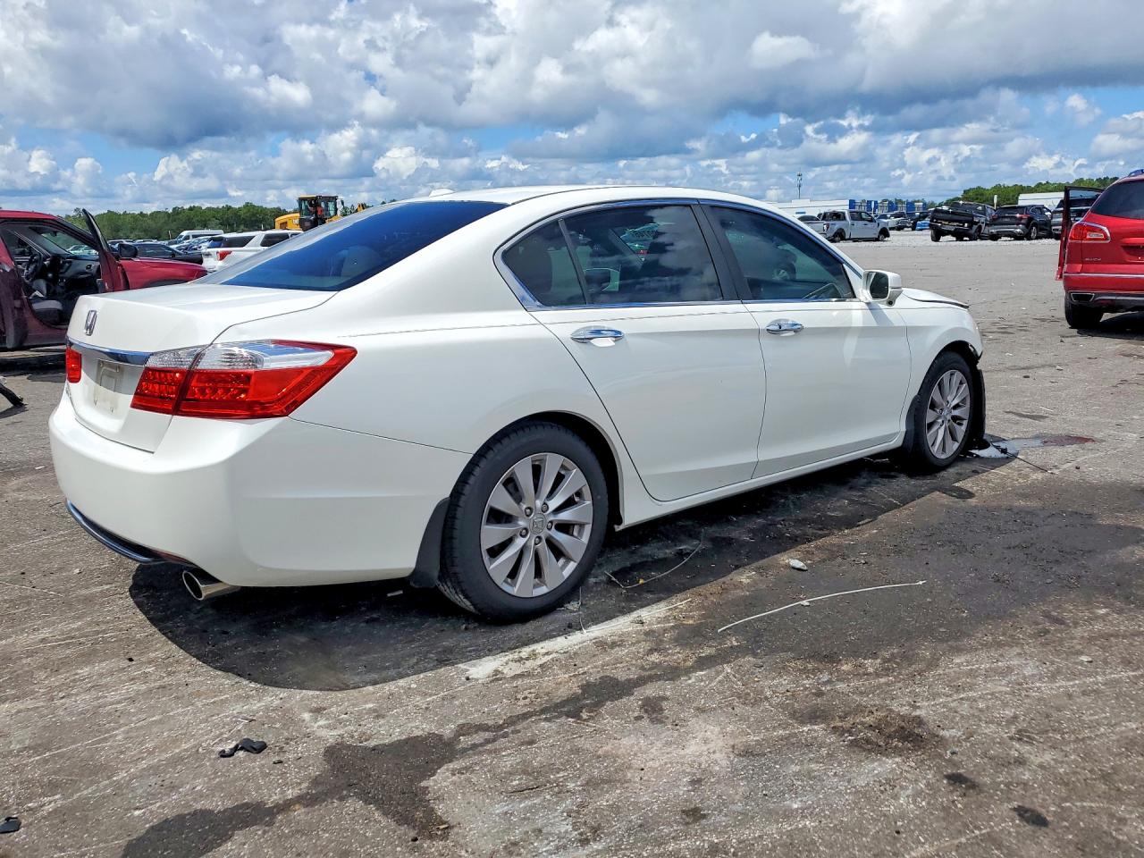 2014 Honda Accord Exl White vin: 1HGCR2F89EA097617