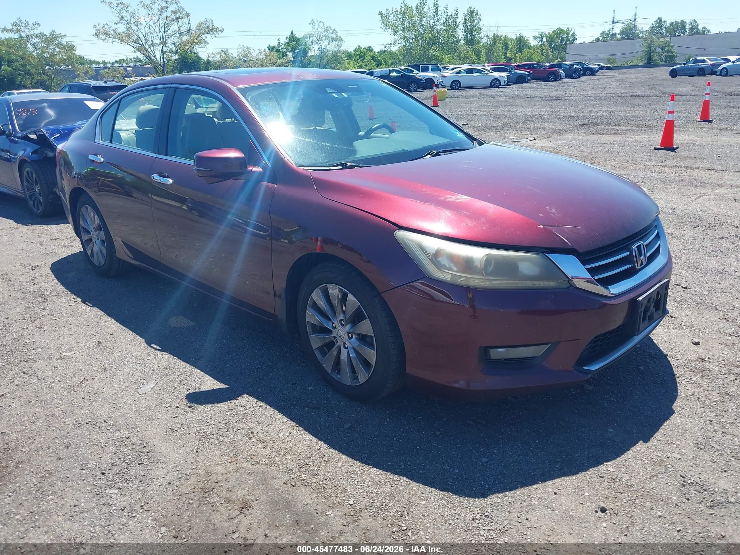 2014 Honda Accord Ex-l Red vin: 1HGCR2F89EA112245