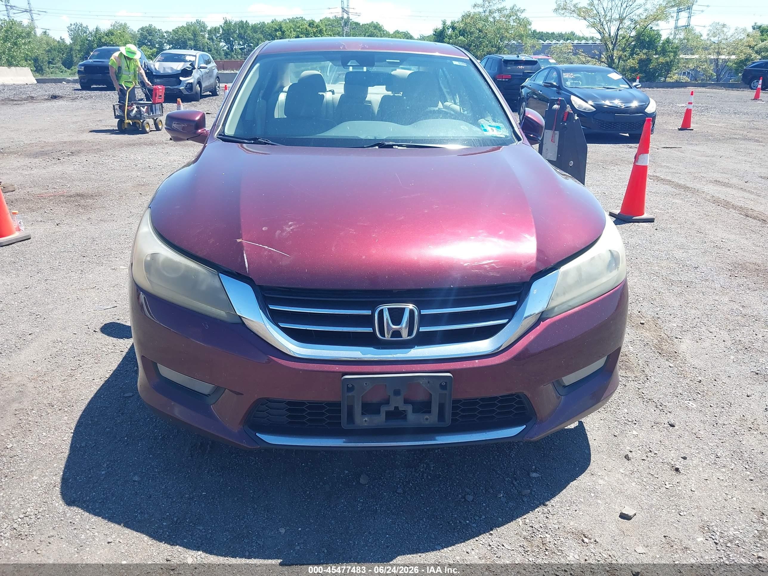 2014 Honda Accord Ex-l Red vin: 1HGCR2F89EA112245