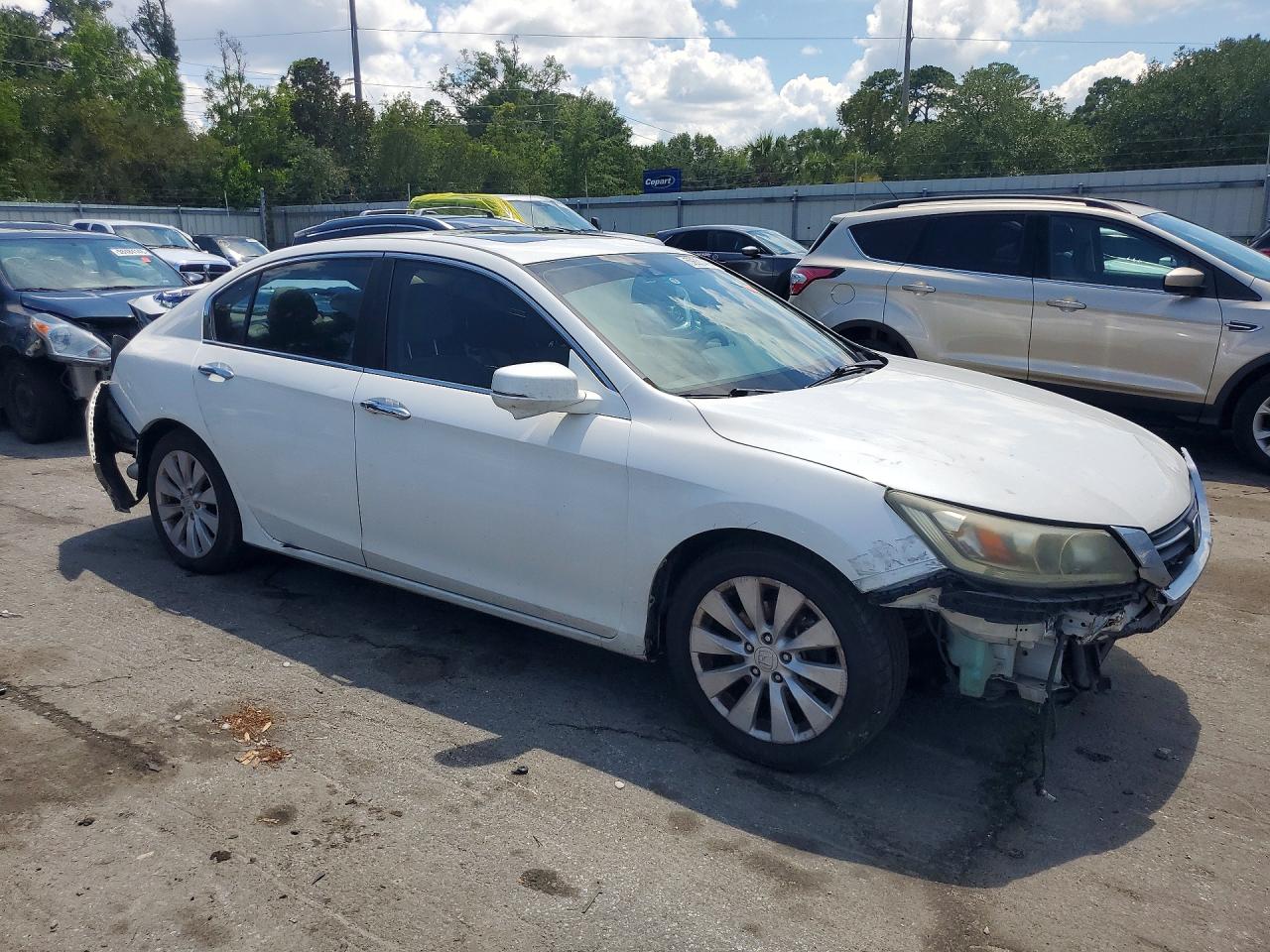 2014 Honda Accord Exl White vin: 1HGCR2F89EA169075