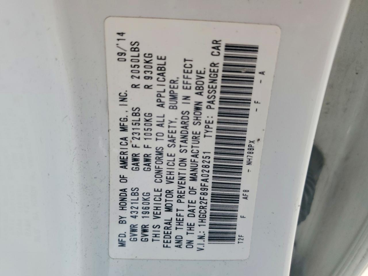 2015 Honda Accord Exl White vin: 1HGCR2F89FA028251