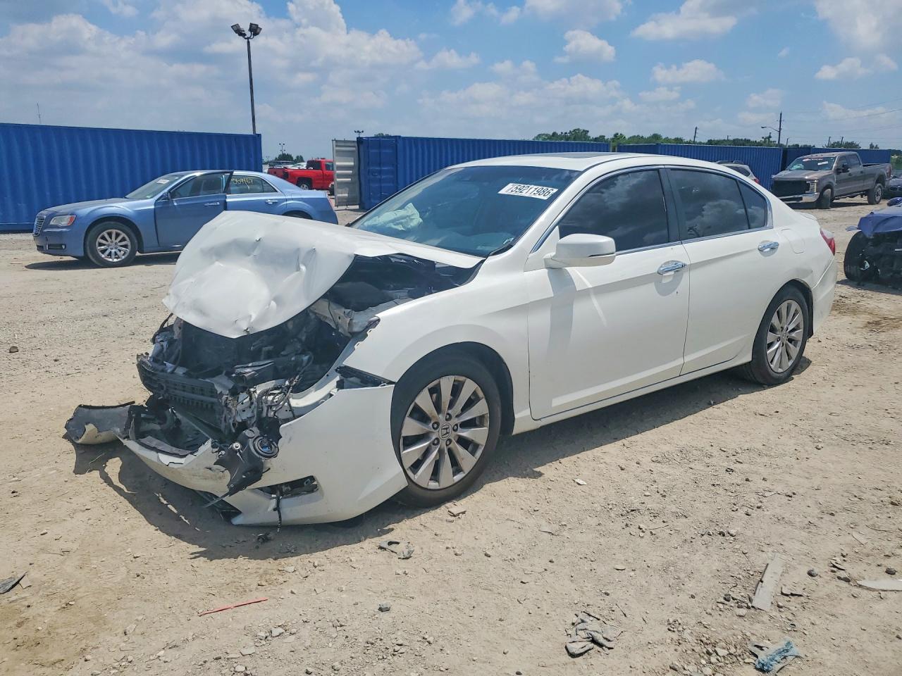 2015 Honda Accord Exl White vin: 1HGCR2F89FA028251