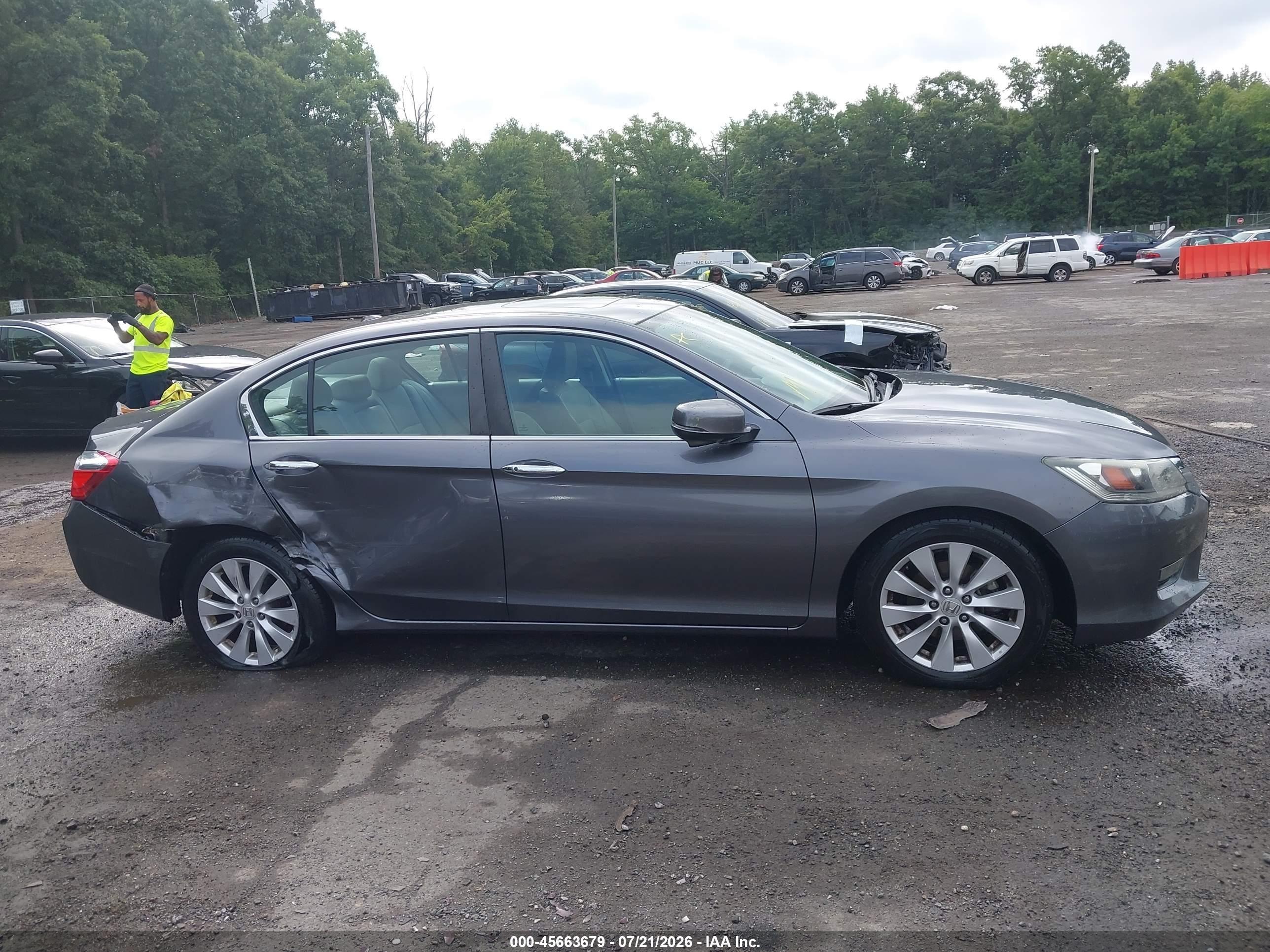2015 Honda Accord Ex-l Серый vin: 1HGCR2F89FA033384