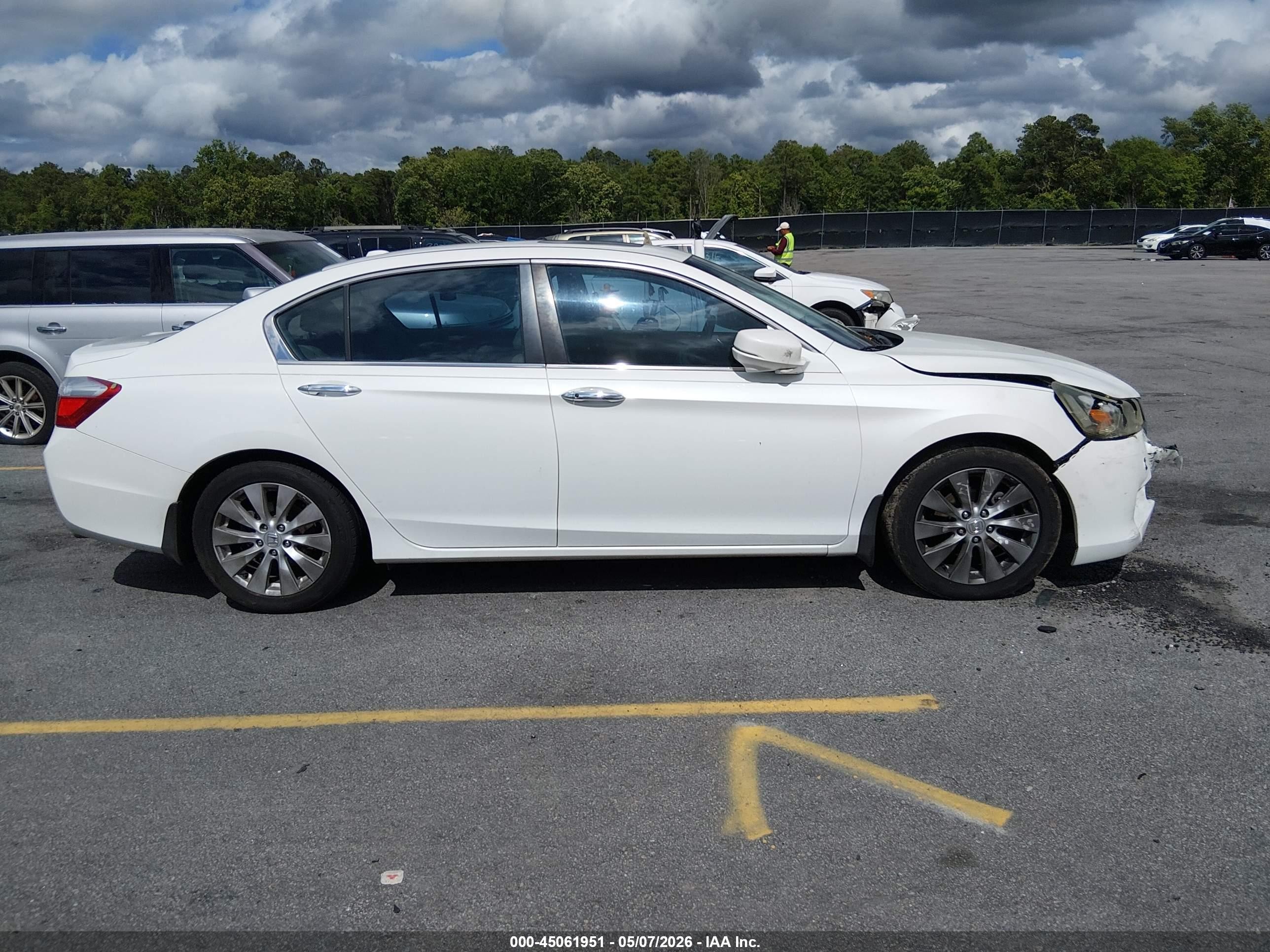 2015 Honda Accord Ex-l White vin: 1HGCR2F89FA087865
