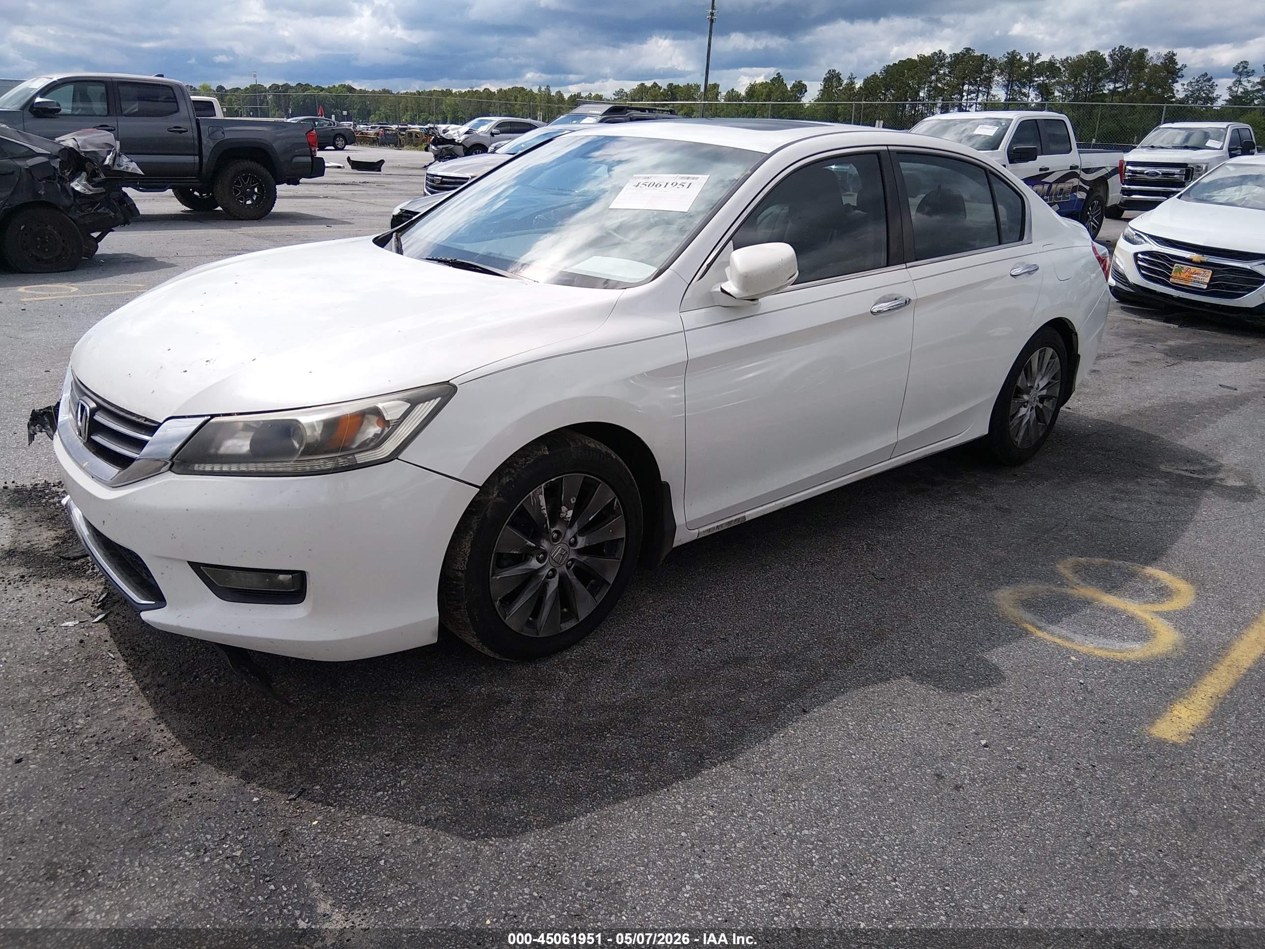 2015 Honda Accord Ex-l White vin: 1HGCR2F89FA087865