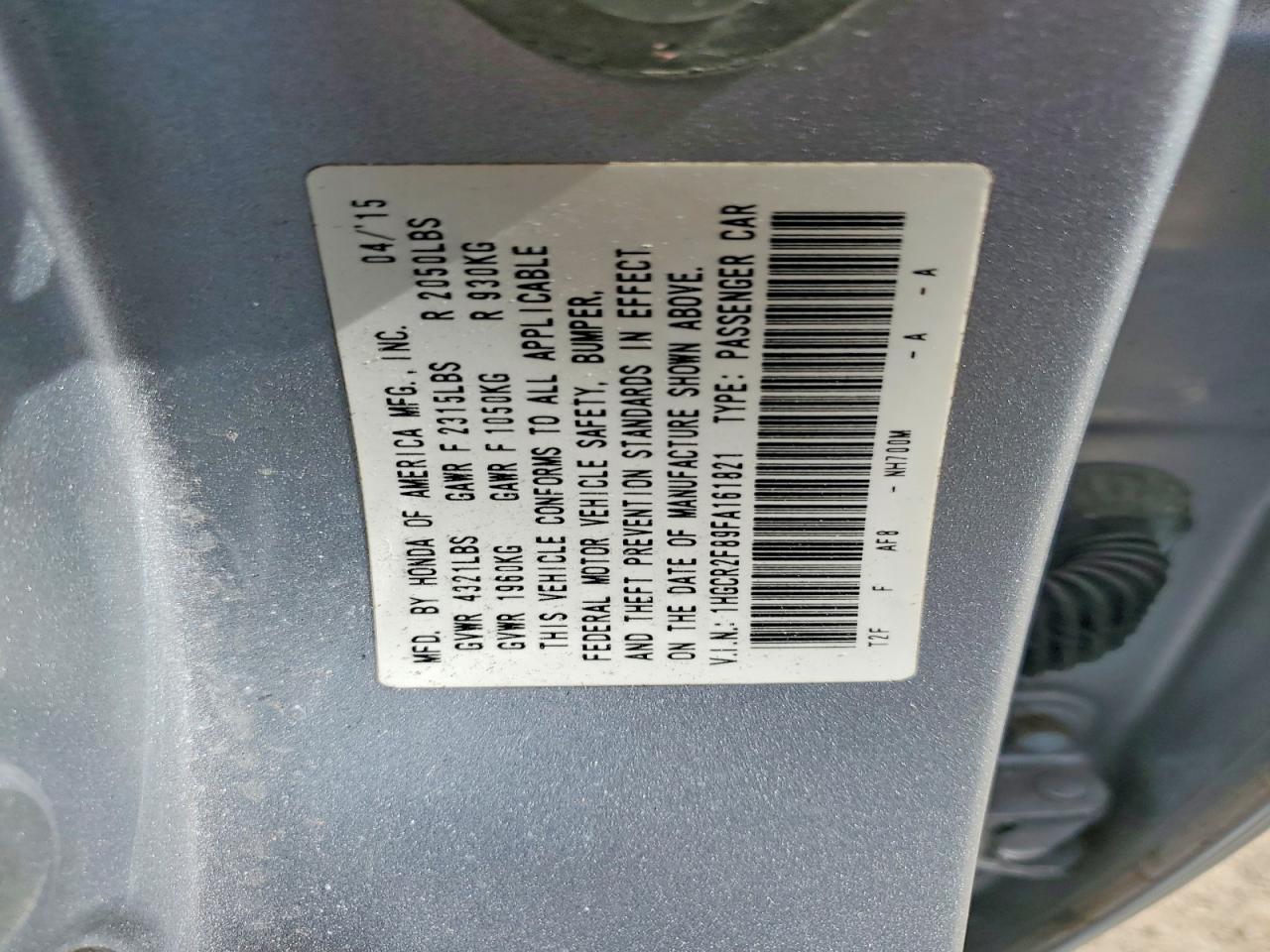 2015 Honda Accord Exl Silver vin: 1HGCR2F89FA161821