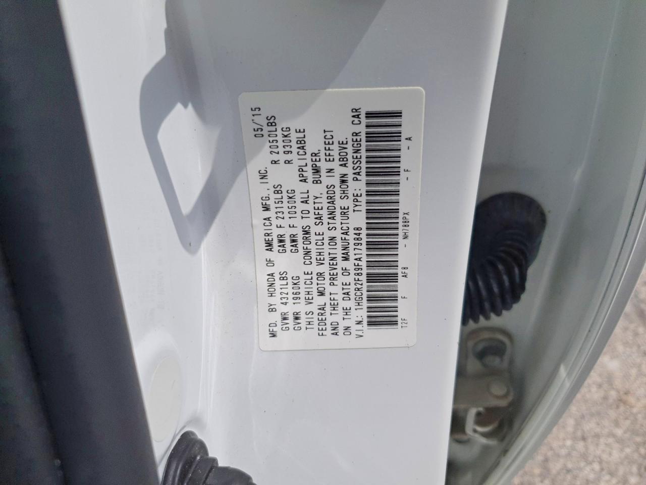 2015 Honda Accord Exl Белый vin: 1HGCR2F89FA179848