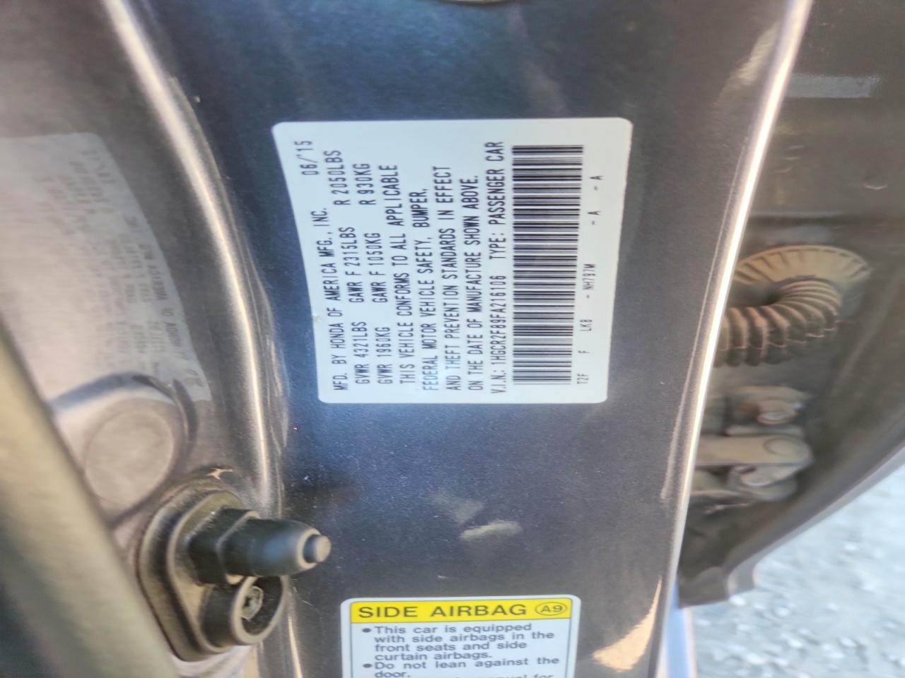 2015 Honda Accord Exl Gray vin: 1HGCR2F89FA216106