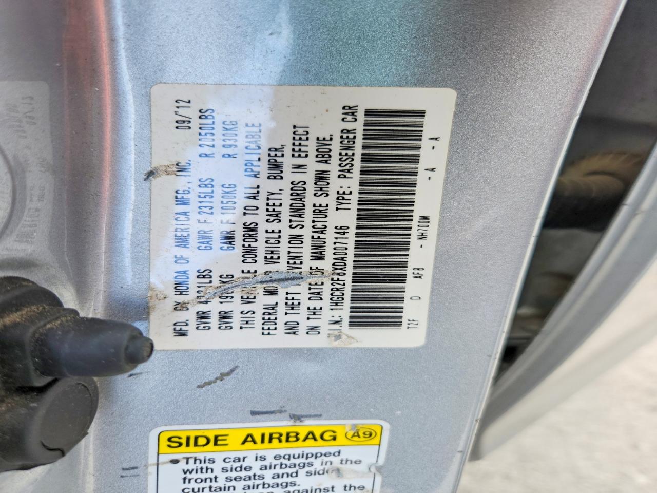 2013 Honda Accord Exl Серебряный vin: 1HGCR2F8XDA007146