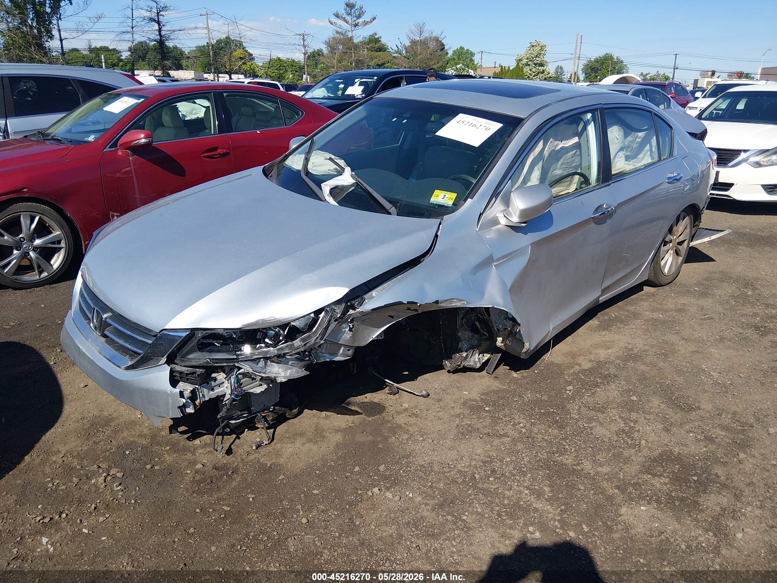 2013 Honda Accord Ex-l Silver vin: 1HGCR2F8XDA017062