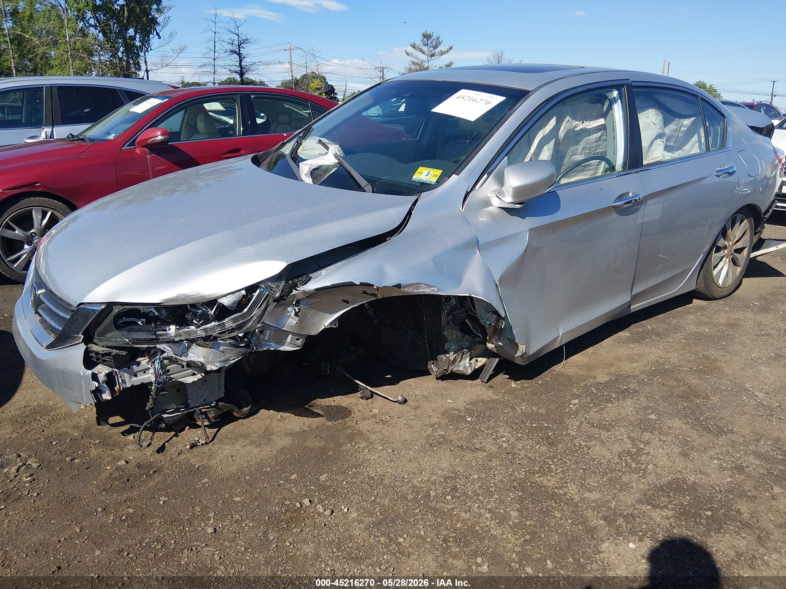 2013 Honda Accord Ex-l Silver vin: 1HGCR2F8XDA017062