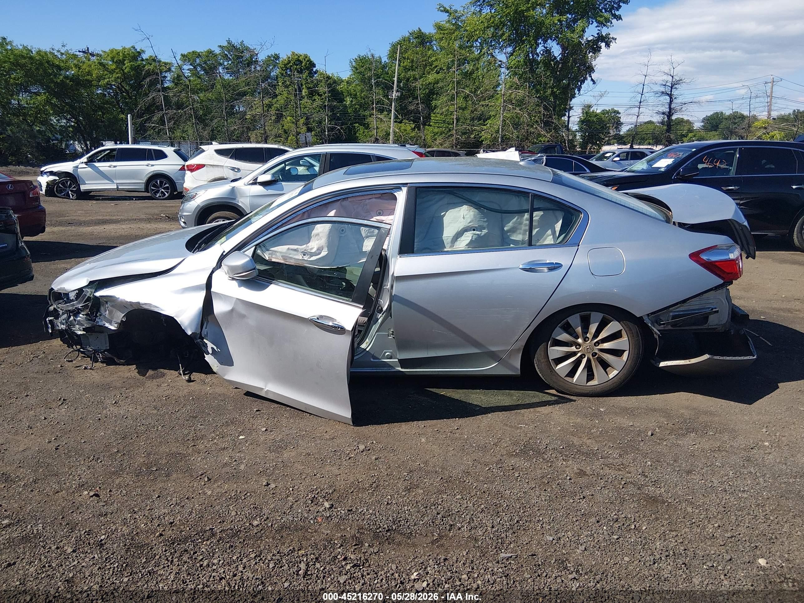 2013 Honda Accord Ex-l Silver vin: 1HGCR2F8XDA017062