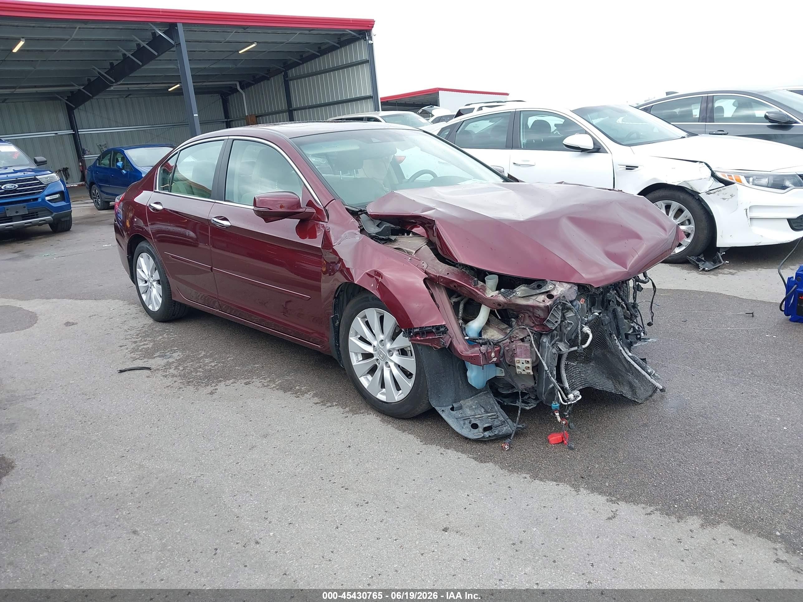 2013 Honda Accord Ex-l Maroon vin: 1HGCR2F8XDA018969