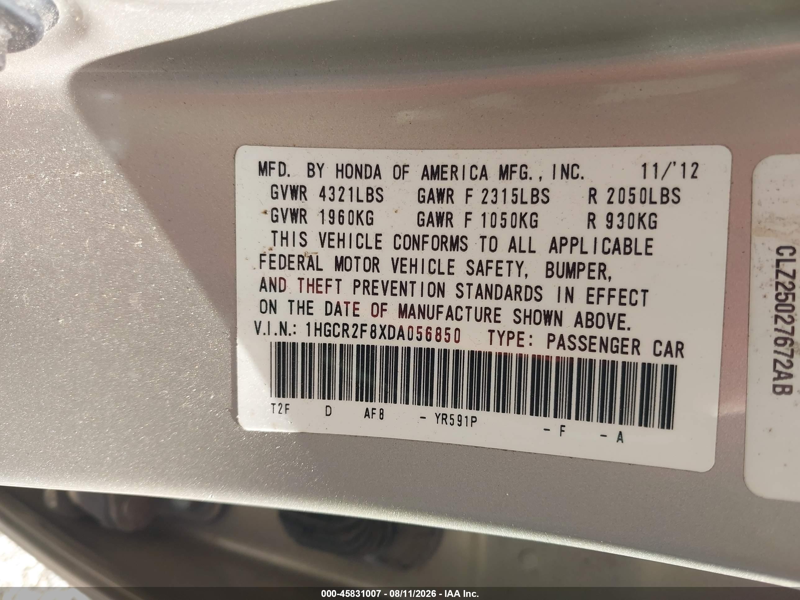 2013 Honda Accord Ex-l Brown vin: 1HGCR2F8XDA056850