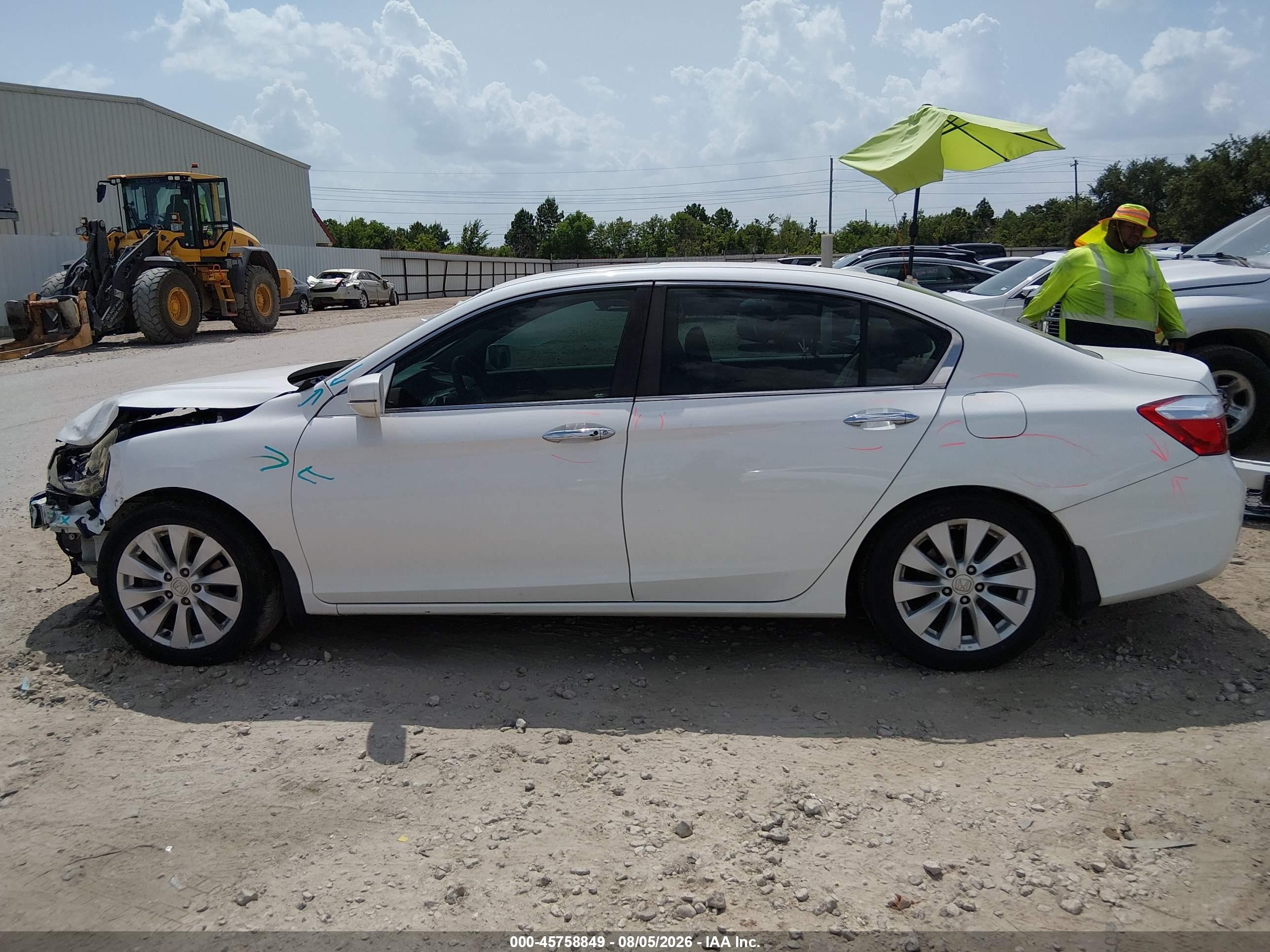 2013 Honda Accord Ex-l White vin: 1HGCR2F8XDA090271