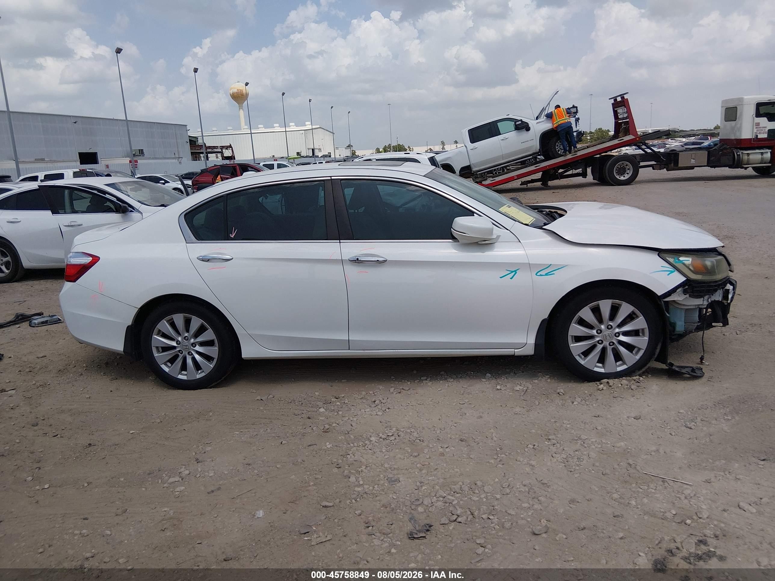 2013 Honda Accord Ex-l White vin: 1HGCR2F8XDA090271