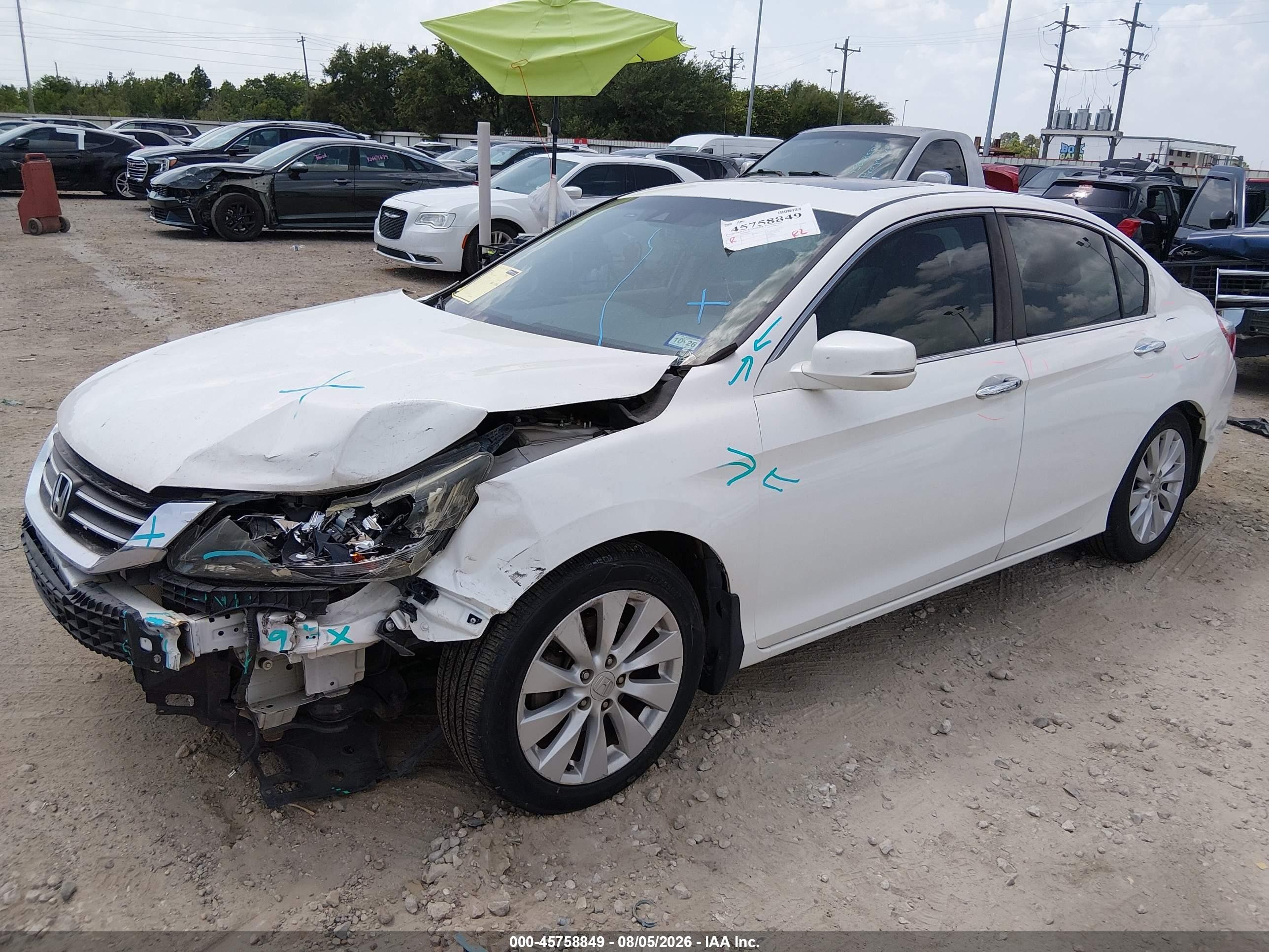 2013 Honda Accord Ex-l White vin: 1HGCR2F8XDA090271