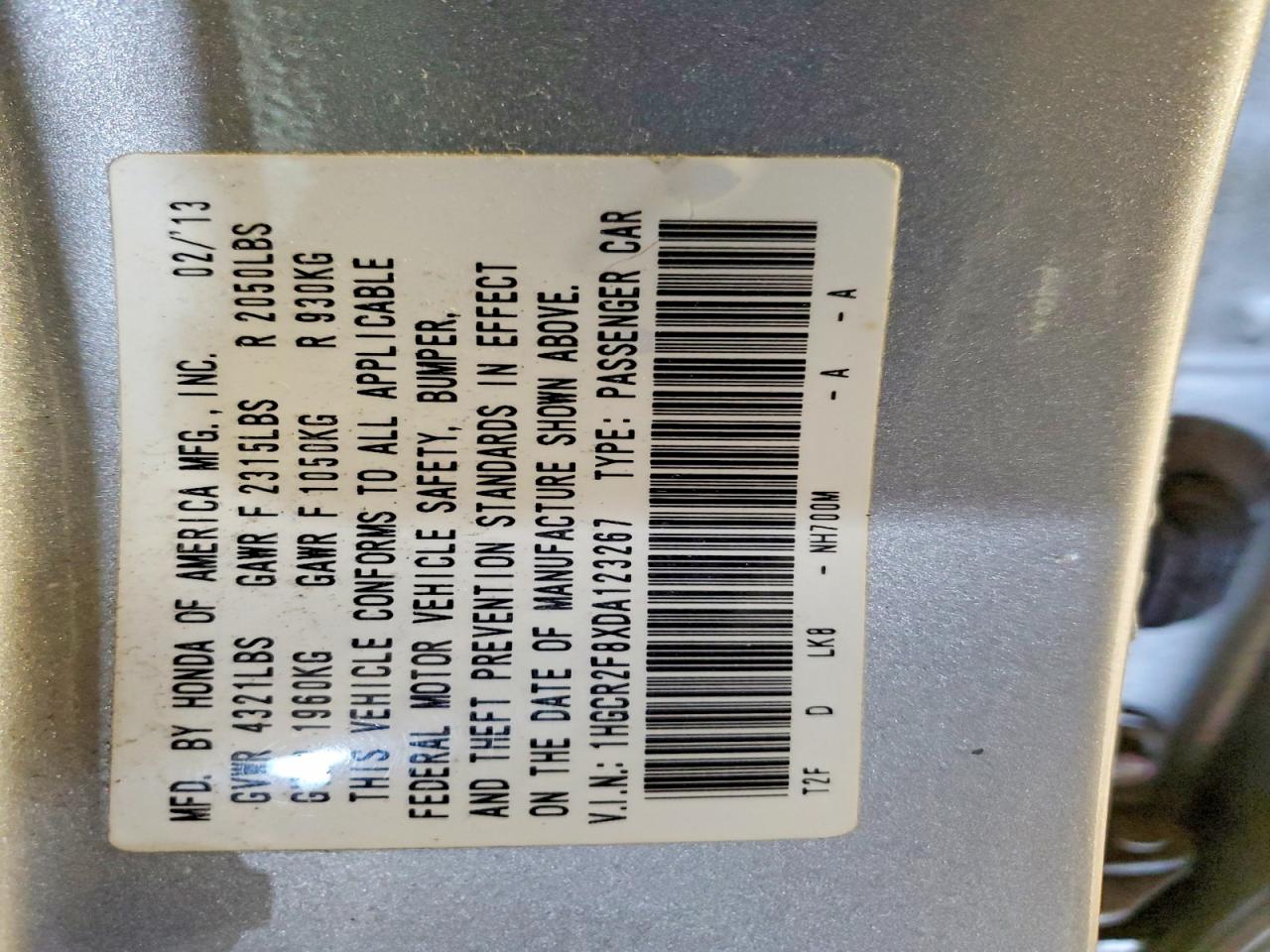 2013 Honda Accord Exl Silver vin: 1HGCR2F8XDA123267