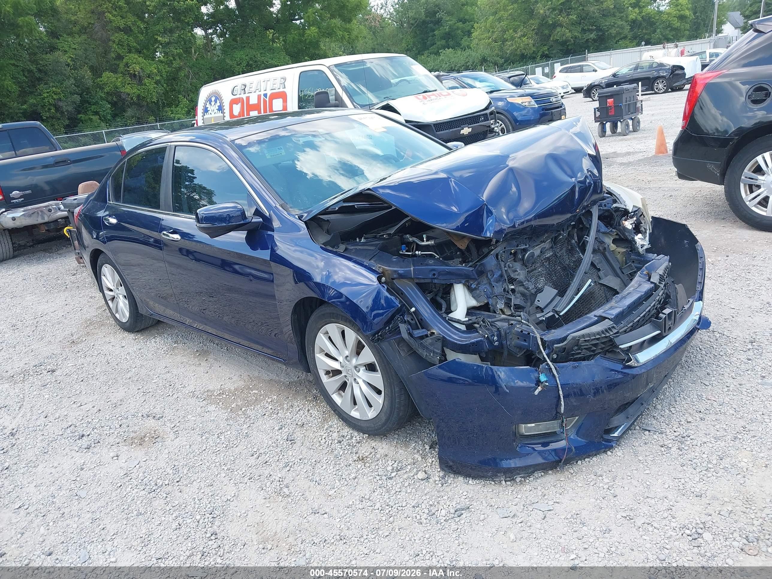 2013 Honda Accord Ex-l Blue vin: 1HGCR2F8XDA138559