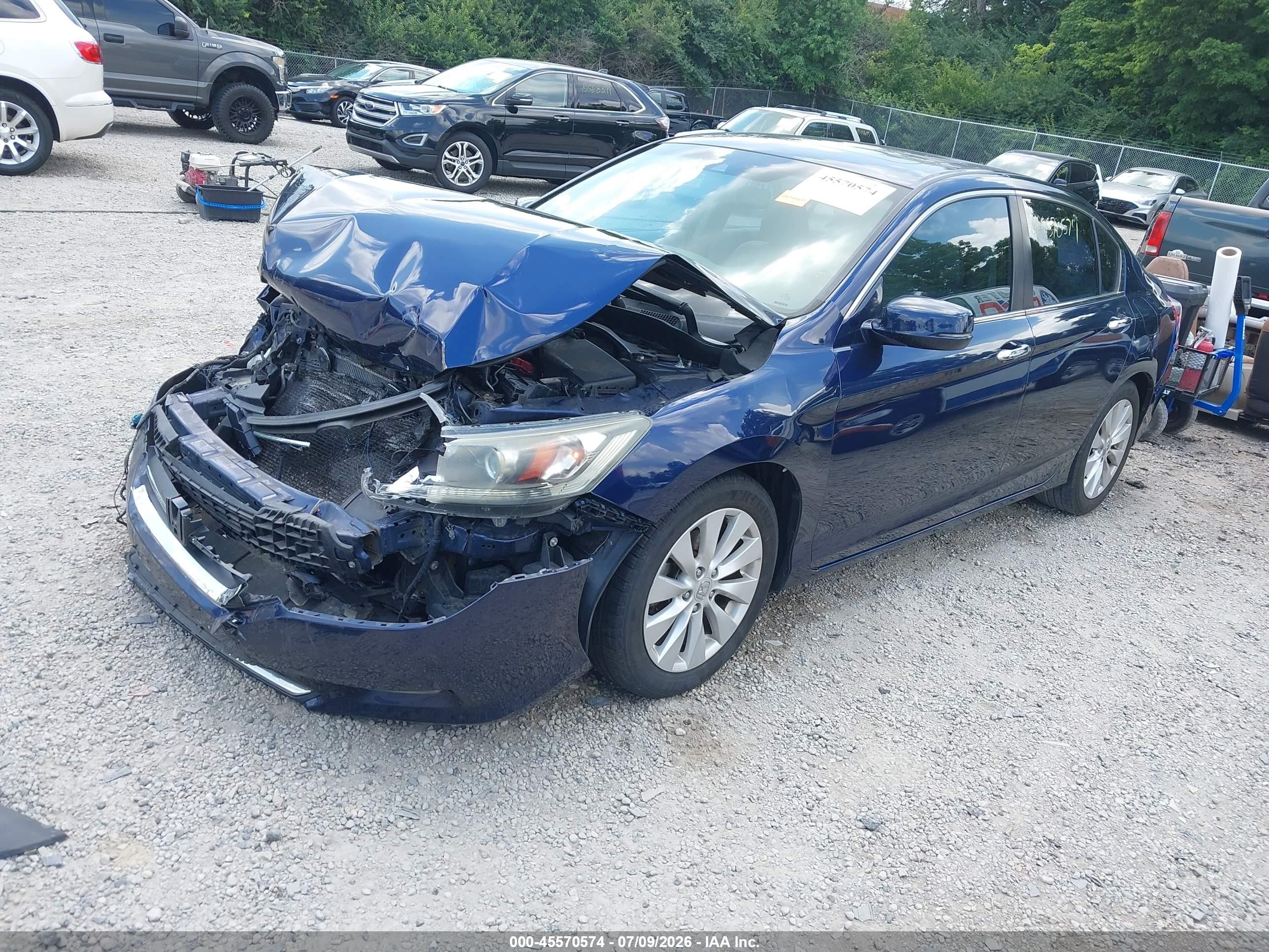 2013 Honda Accord Ex-l Blue vin: 1HGCR2F8XDA138559