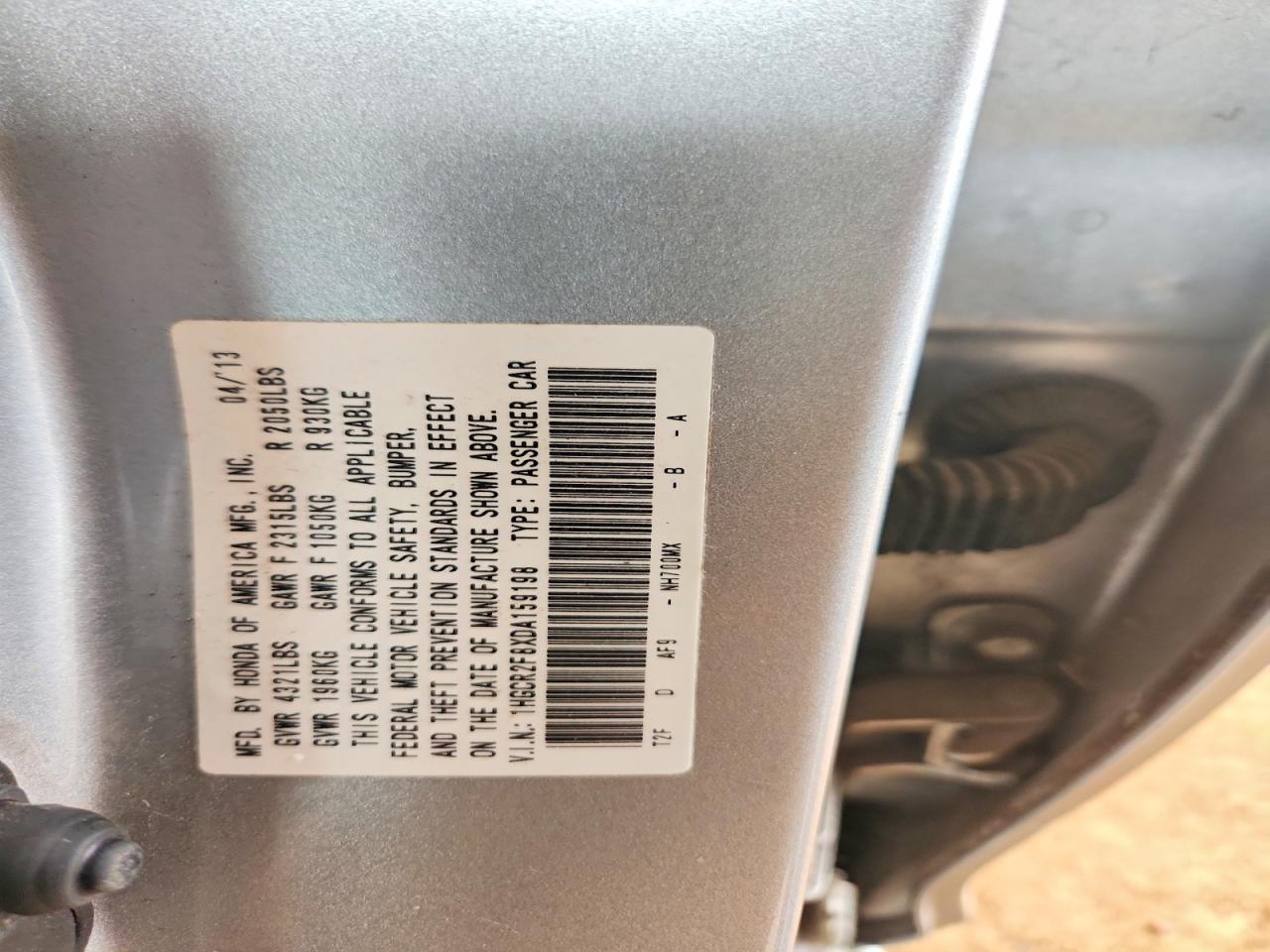 2013 Honda Accord Exl Silver vin: 1HGCR2F8XDA159198