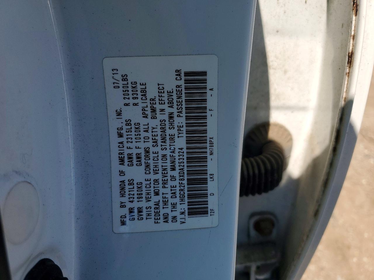 2013 Honda Accord Exl White vin: 1HGCR2F8XDA253324