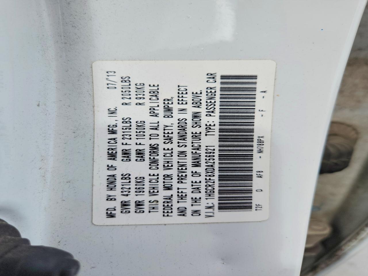2013 Honda Accord Exl White vin: 1HGCR2F8XDA256921