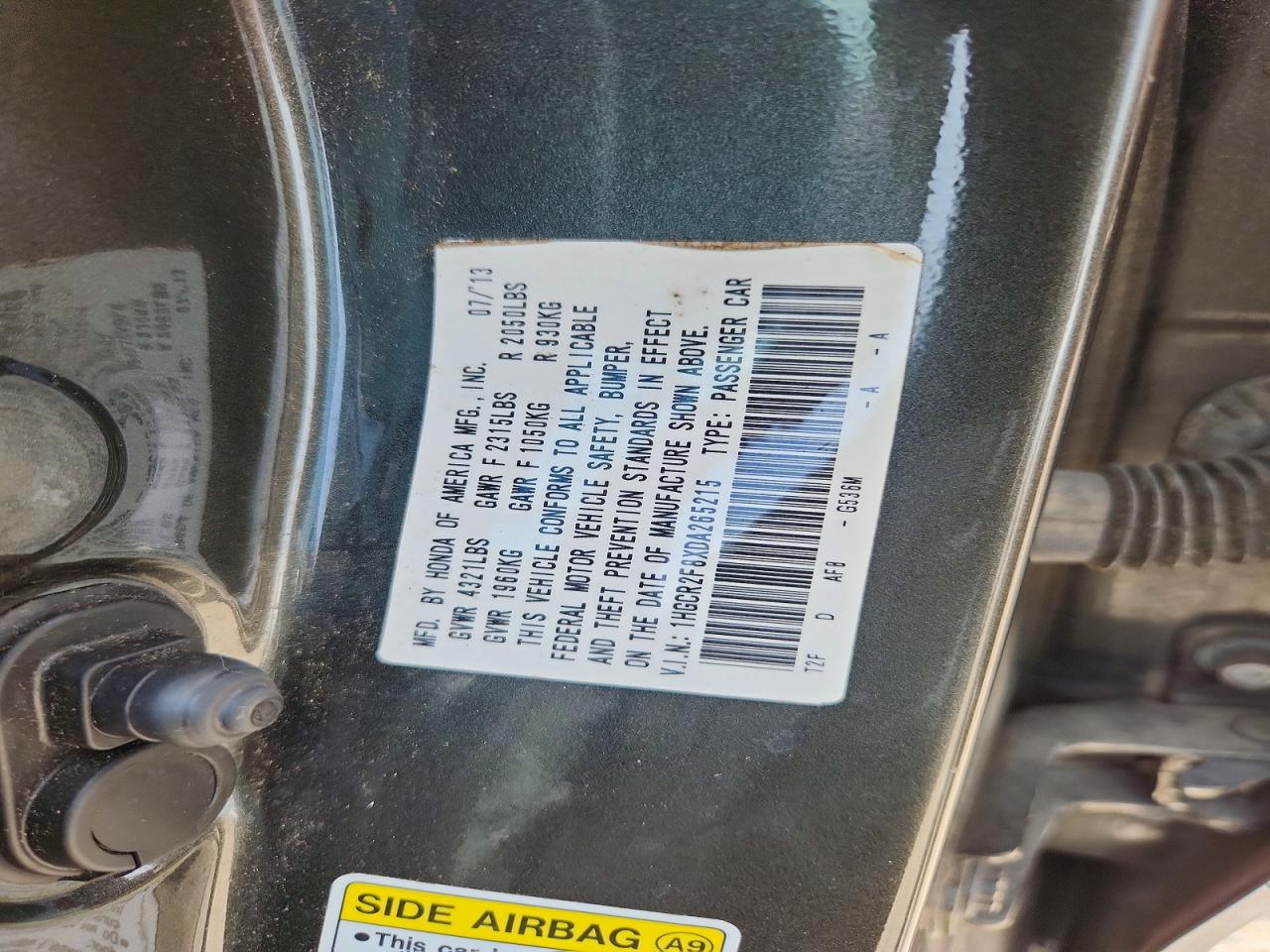 2013 Honda Accord Exl Gray vin: 1HGCR2F8XDA265215