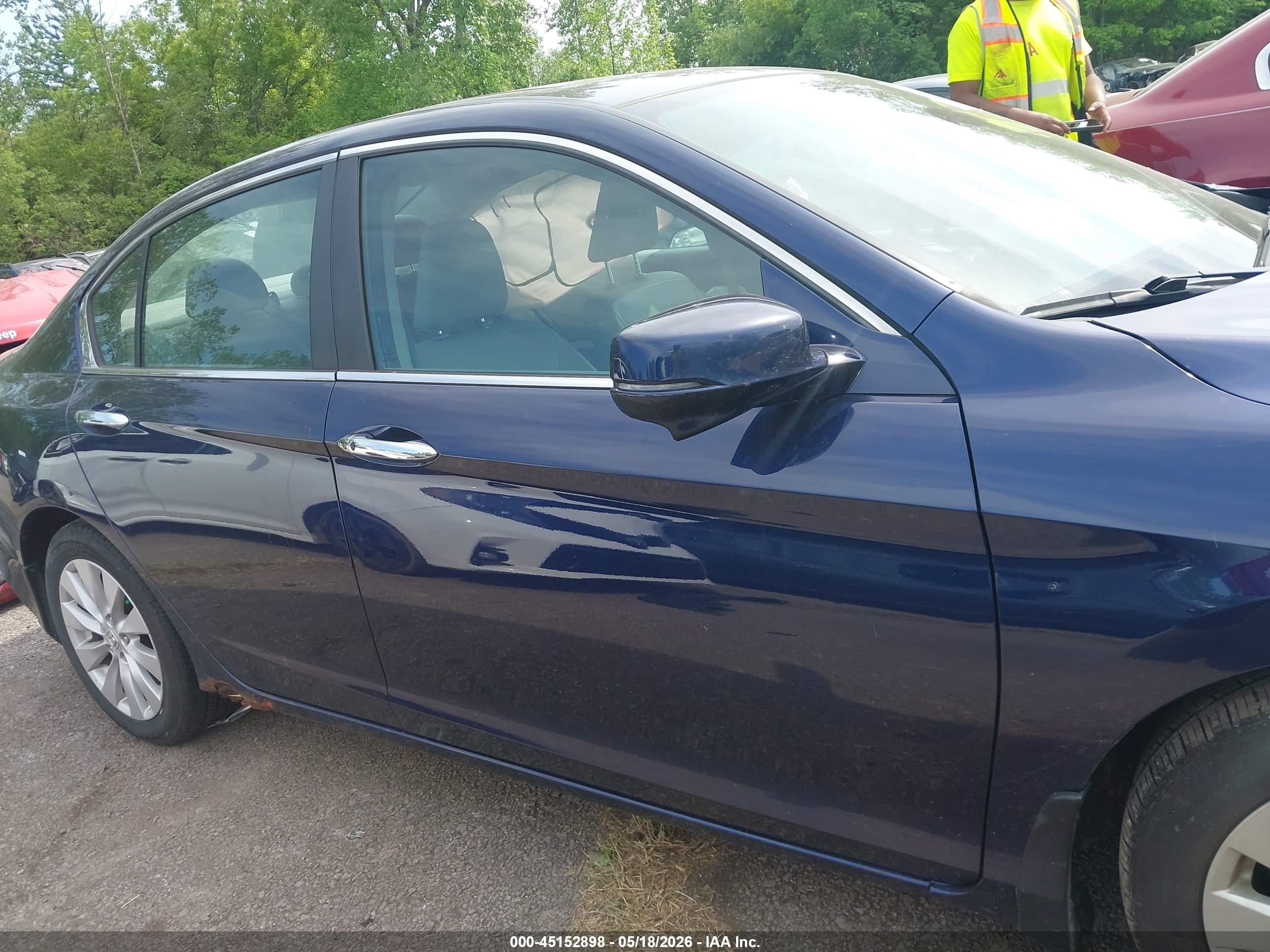 2014 Honda Accord Ex-l Blue vin: 1HGCR2F8XEA028676