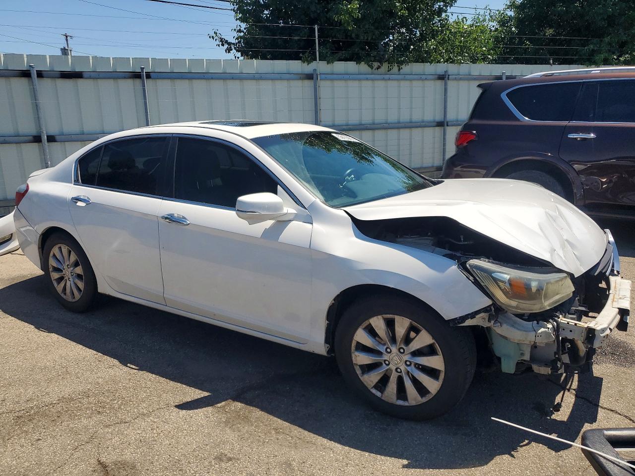 2014 Honda Accord Exl White vin: 1HGCR2F8XEA077280