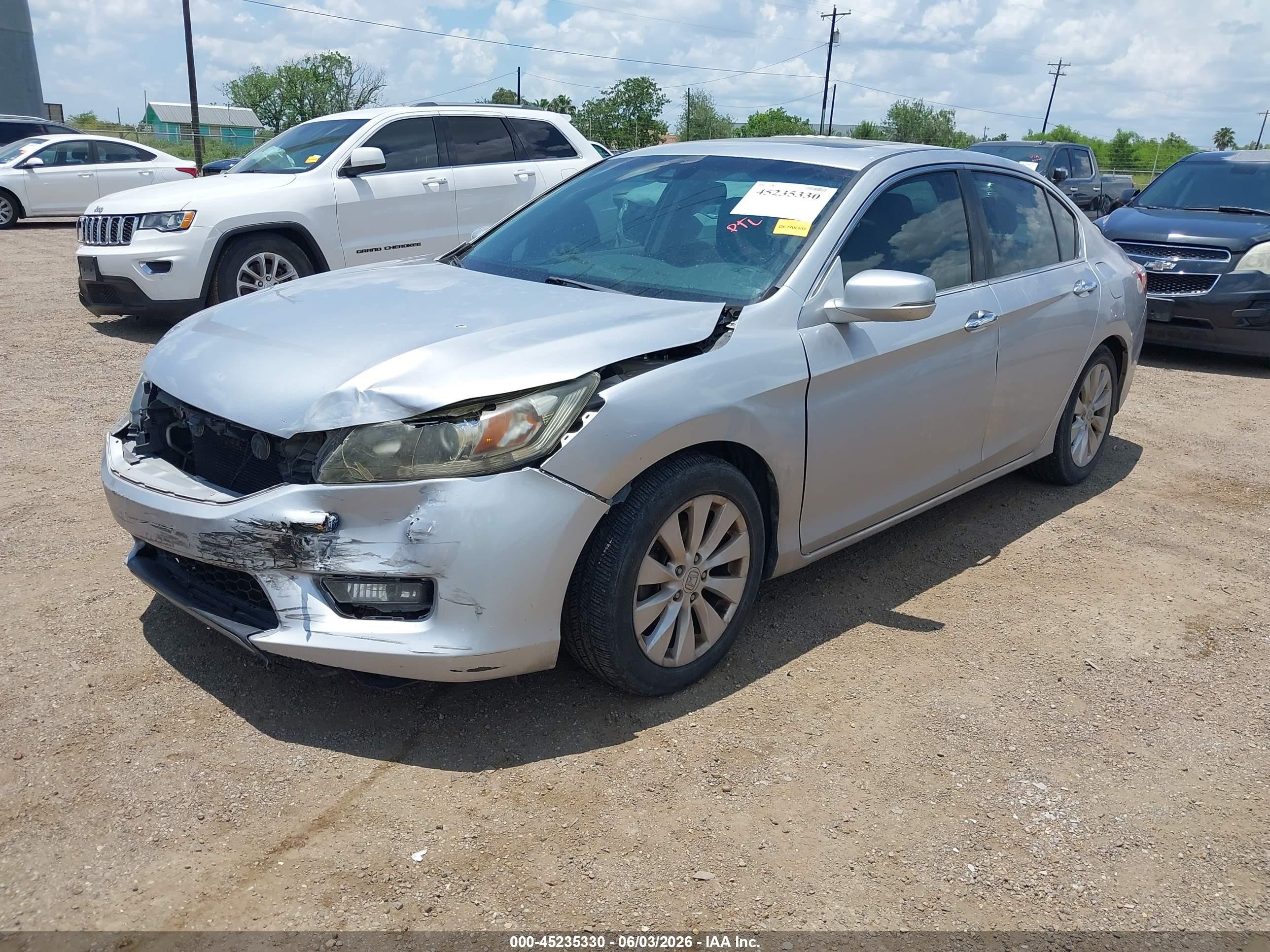 2014 Honda Accord Ex-l Серебряный vin: 1HGCR2F8XEA087856