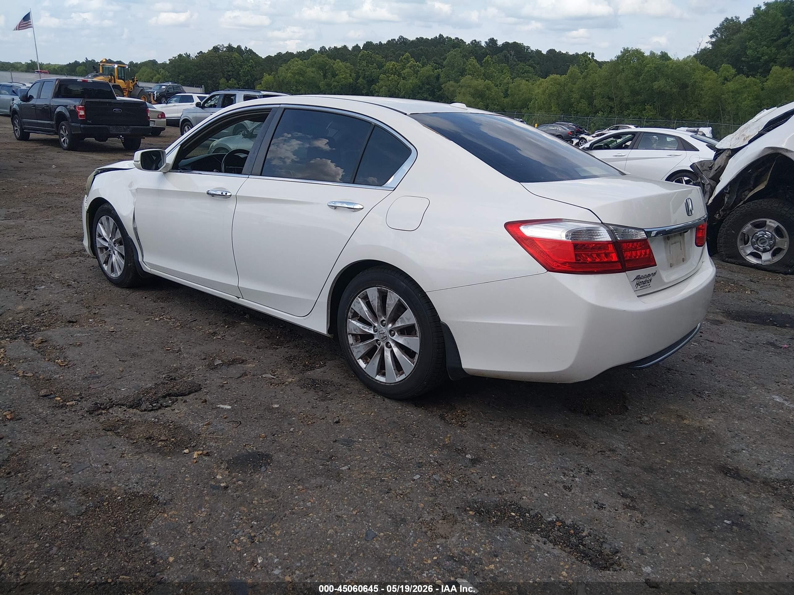 2014 Honda Accord Ex-l White vin: 1HGCR2F8XEA088733