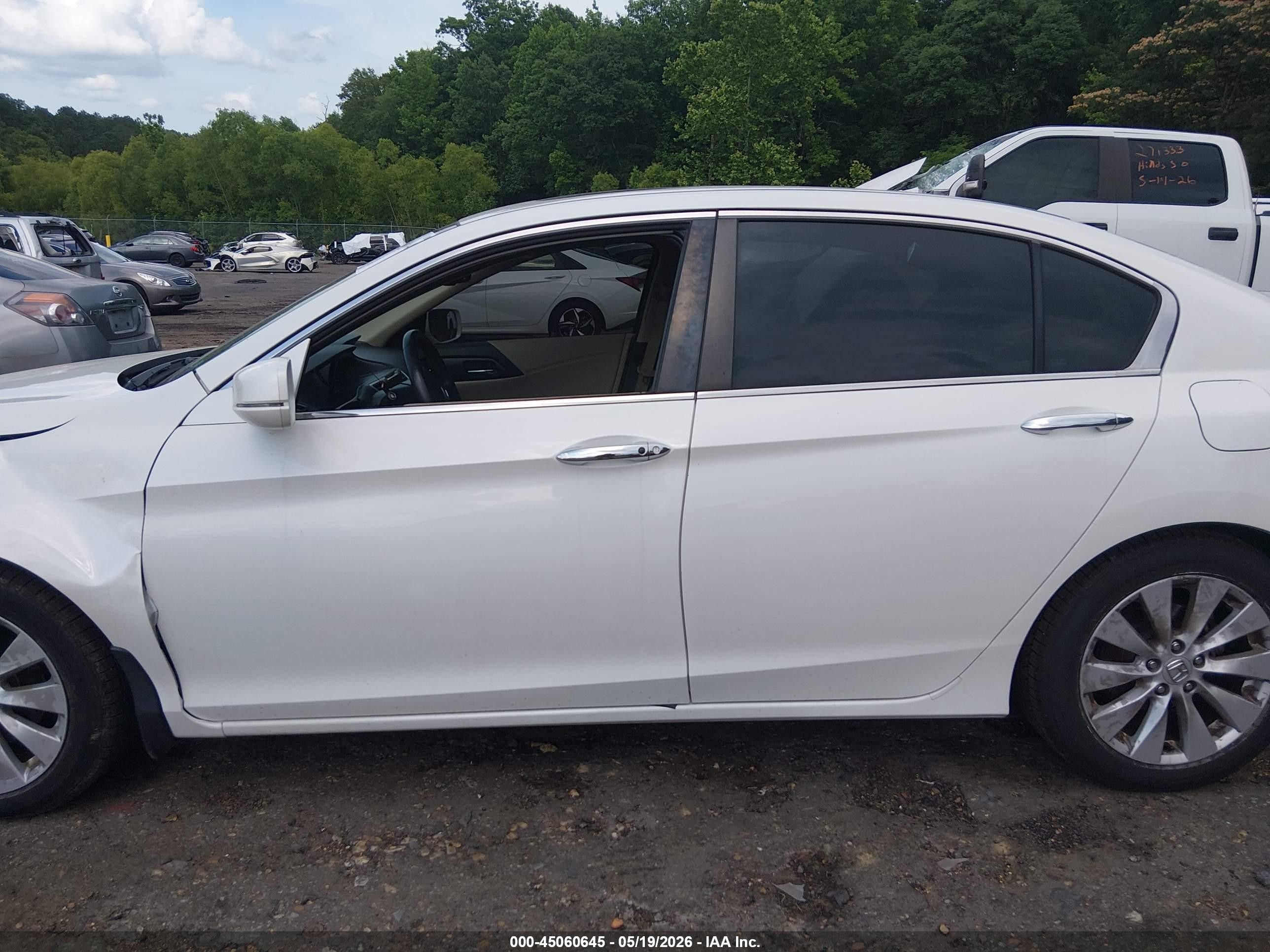 2014 Honda Accord Ex-l White vin: 1HGCR2F8XEA088733