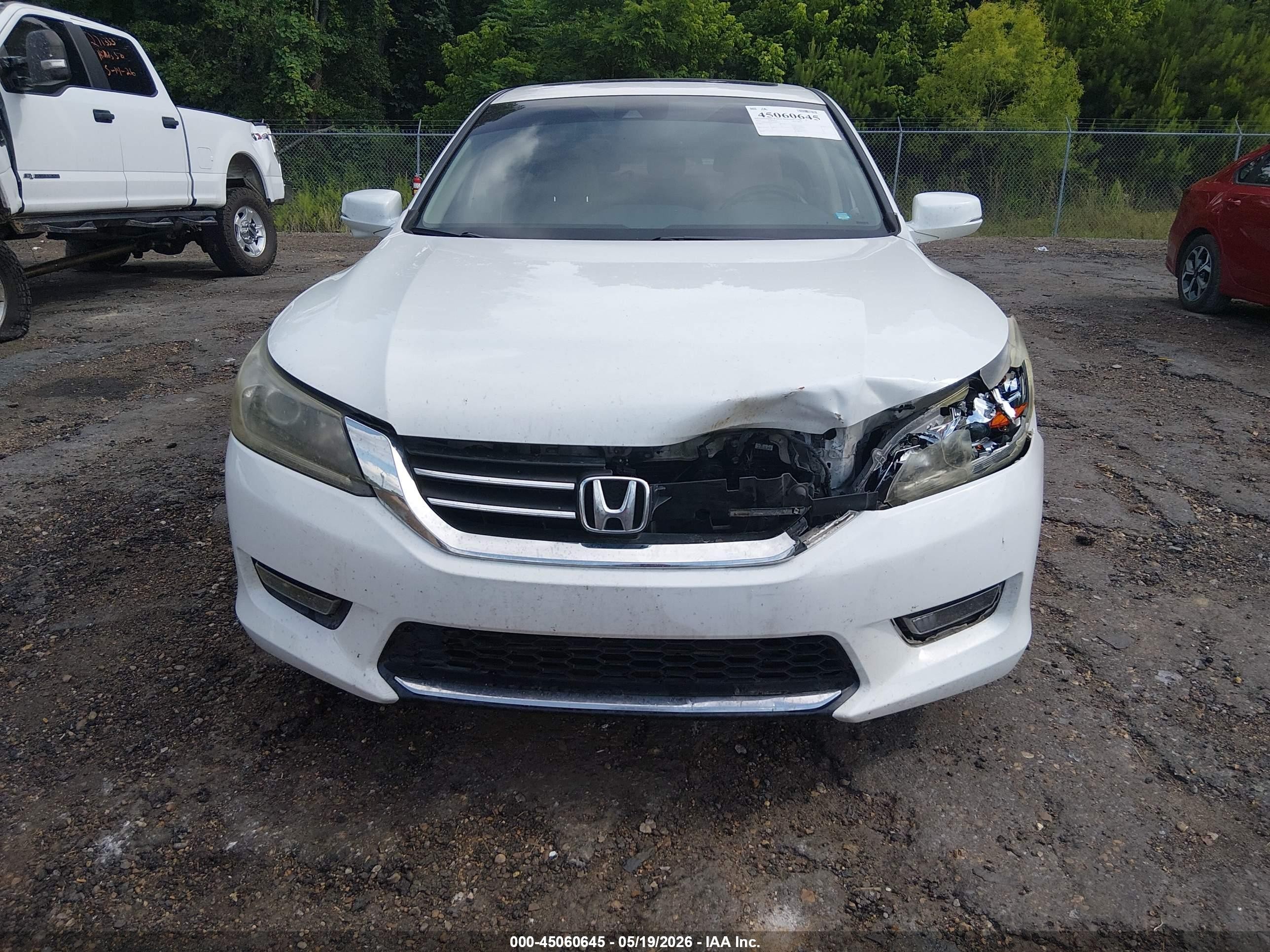 2014 Honda Accord Ex-l White vin: 1HGCR2F8XEA088733