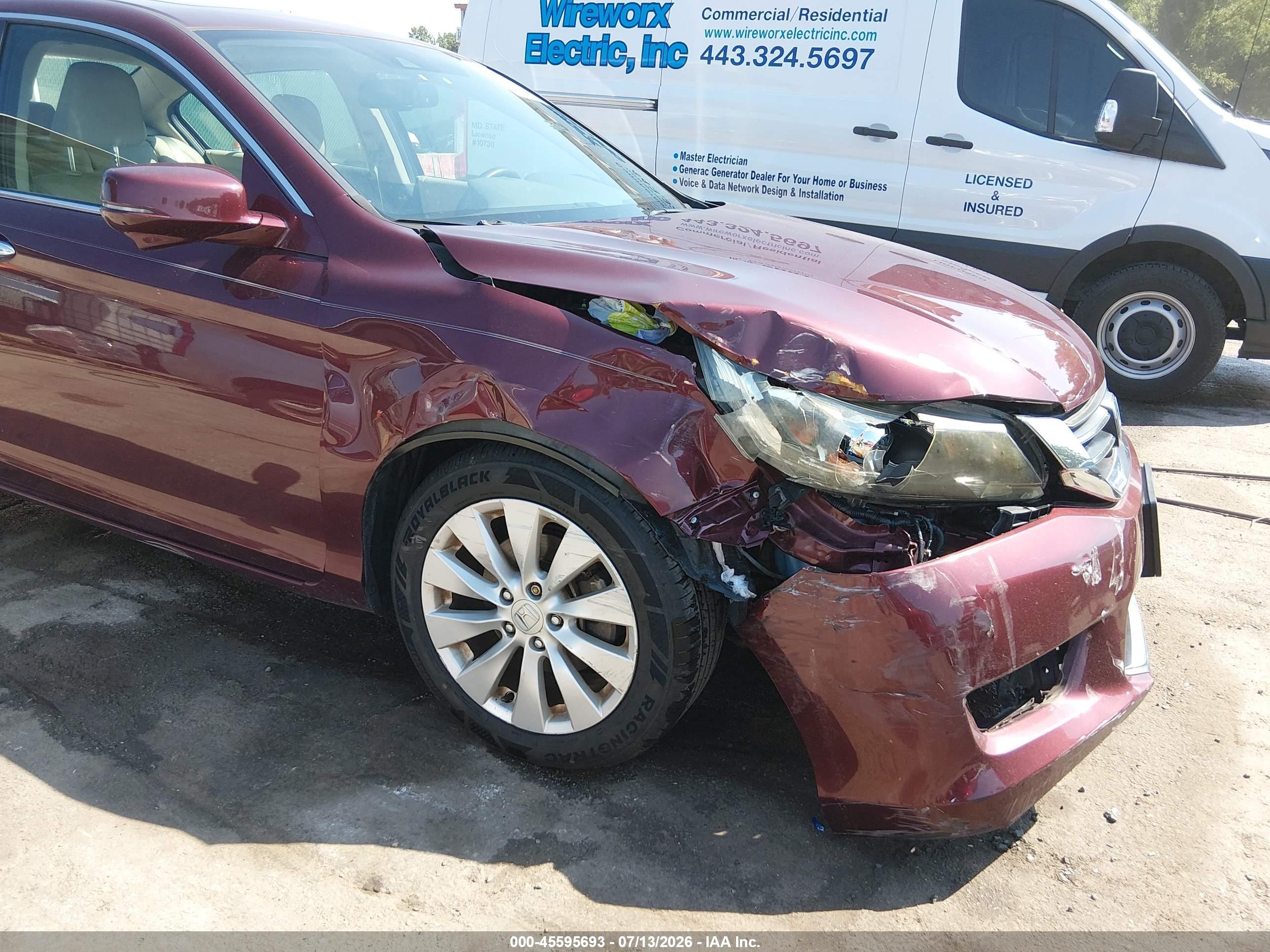 2014 Honda Accord Ex-l Burgundy vin: 1HGCR2F8XEA157422