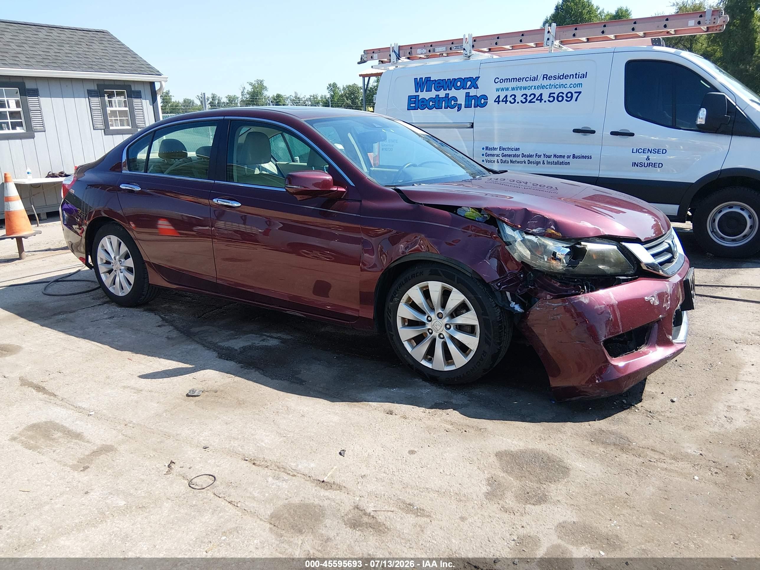 2014 Honda Accord Ex-l Burgundy vin: 1HGCR2F8XEA157422