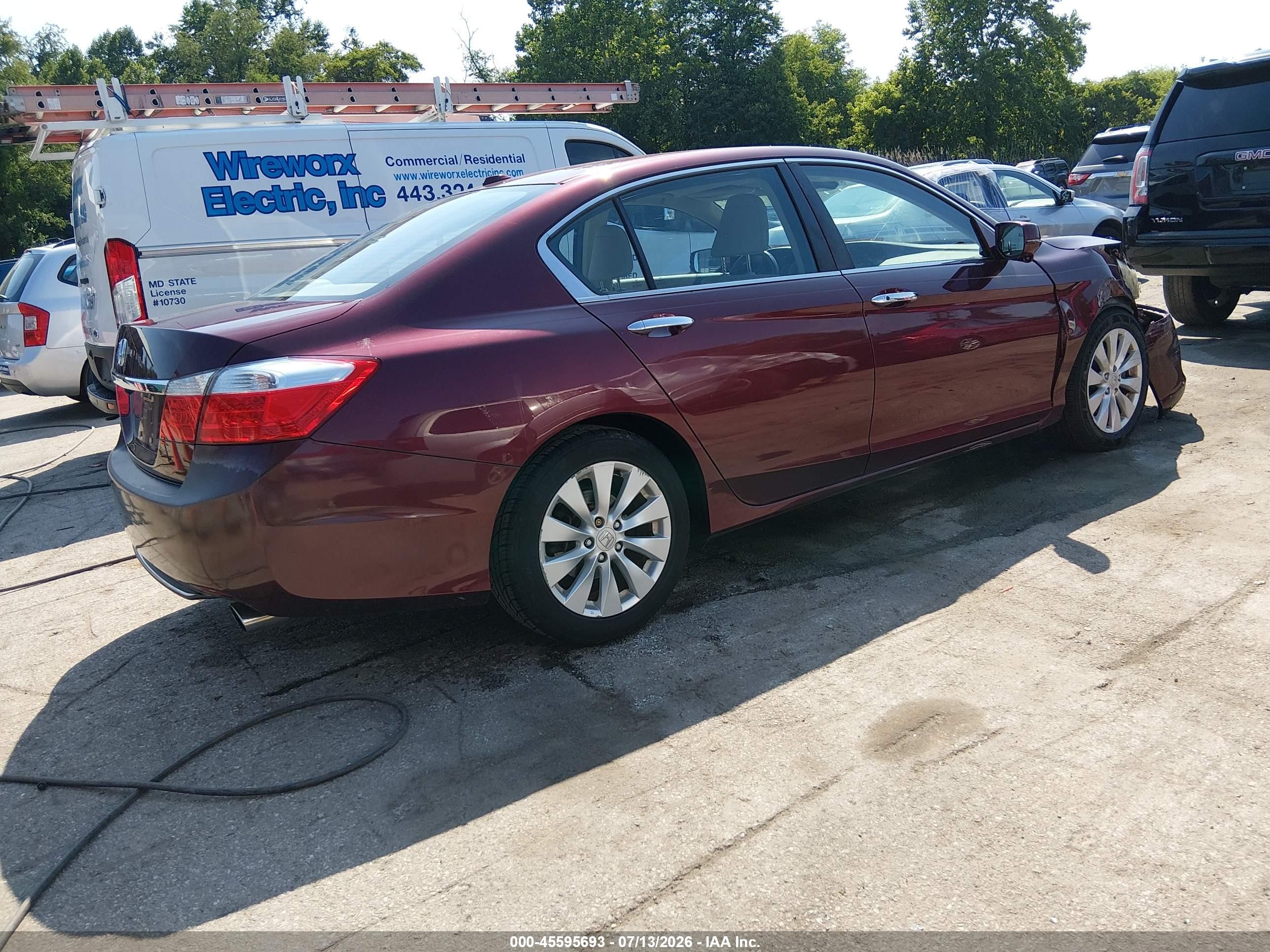 2014 Honda Accord Ex-l Burgundy vin: 1HGCR2F8XEA157422