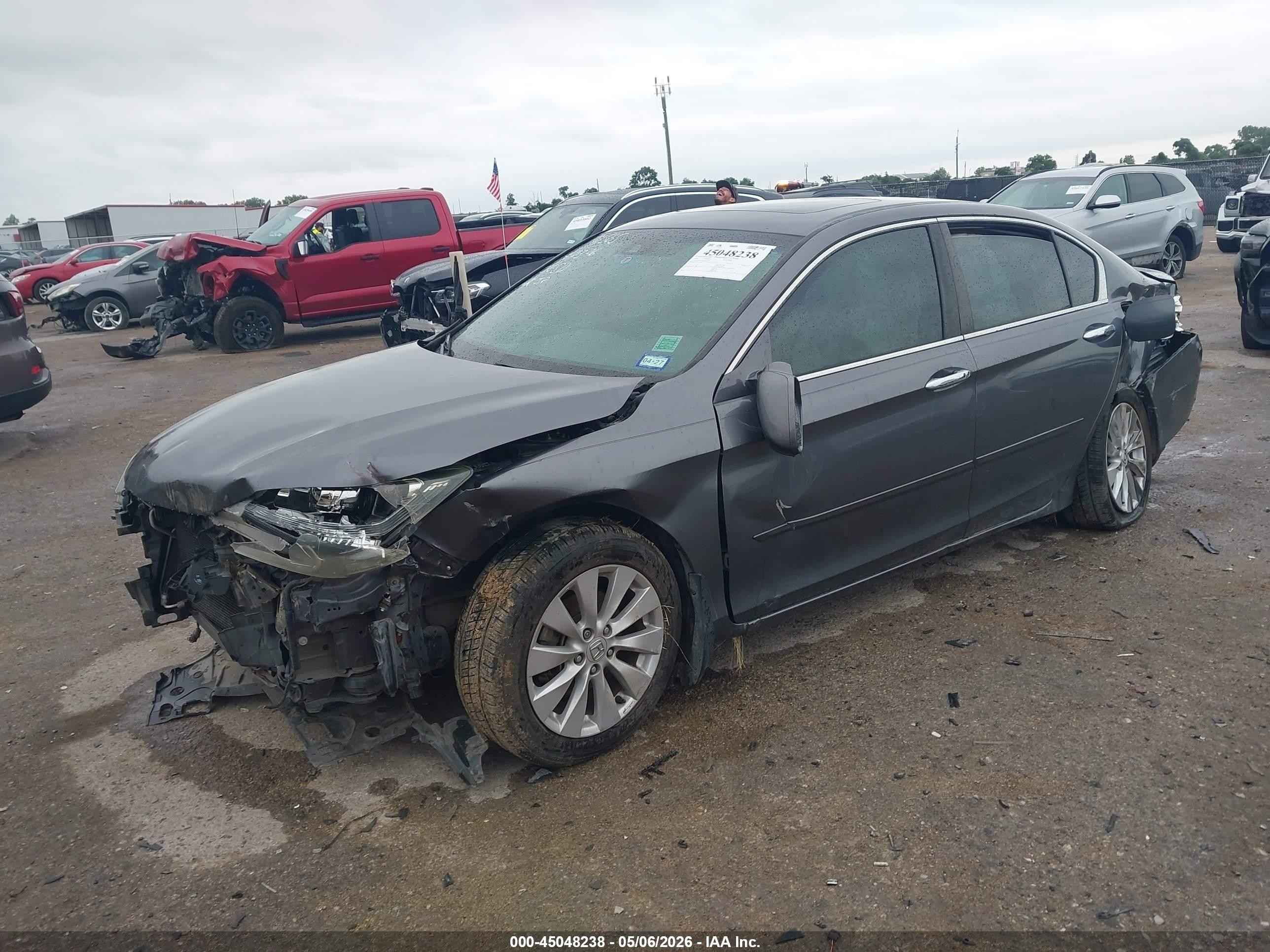 2014 Honda Accord Ex-l Gray vin: 1HGCR2F8XEA188945