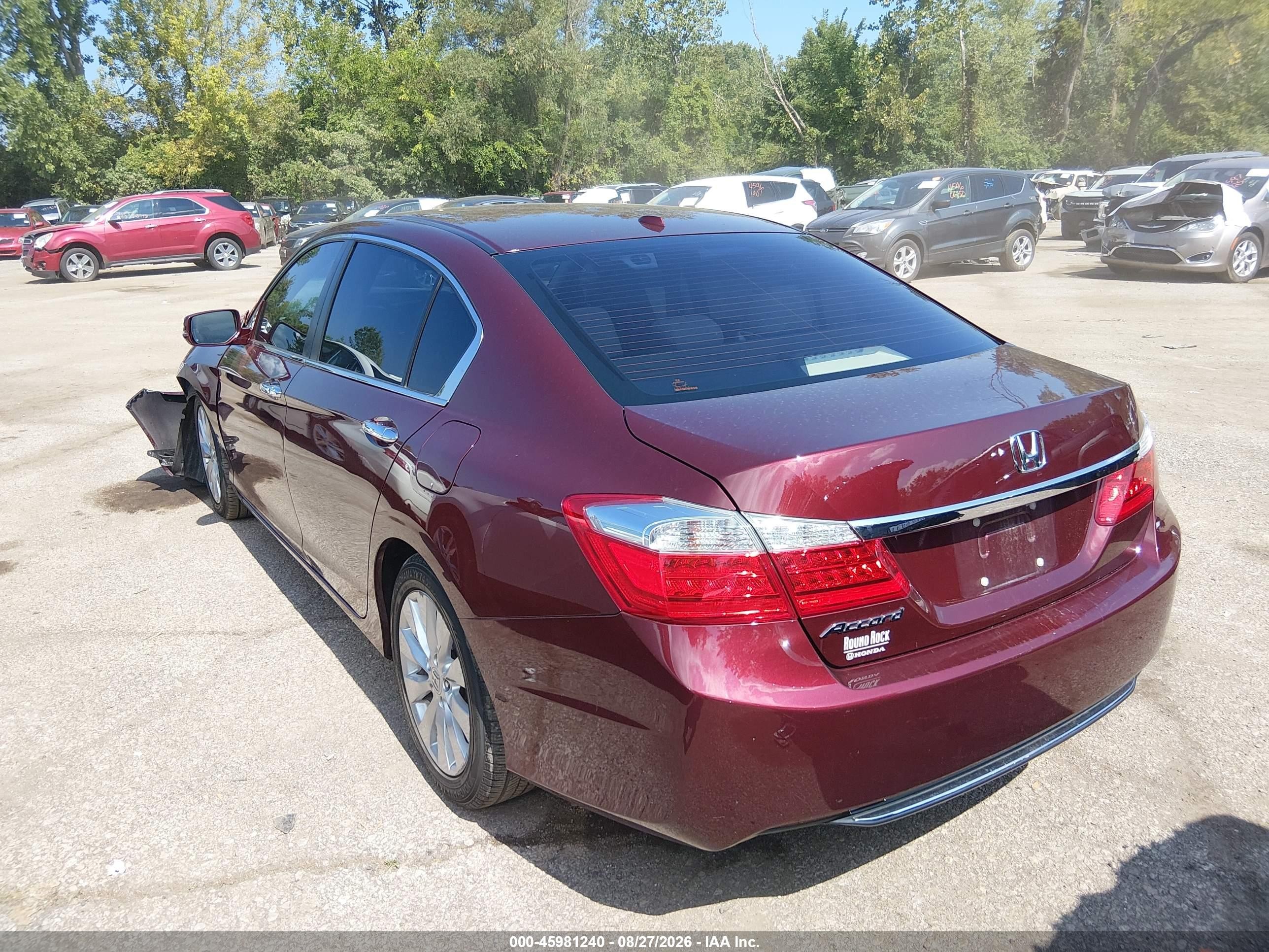 2014 Honda Accord Ex-l Темно-бордовый vin: 1HGCR2F8XEA218865