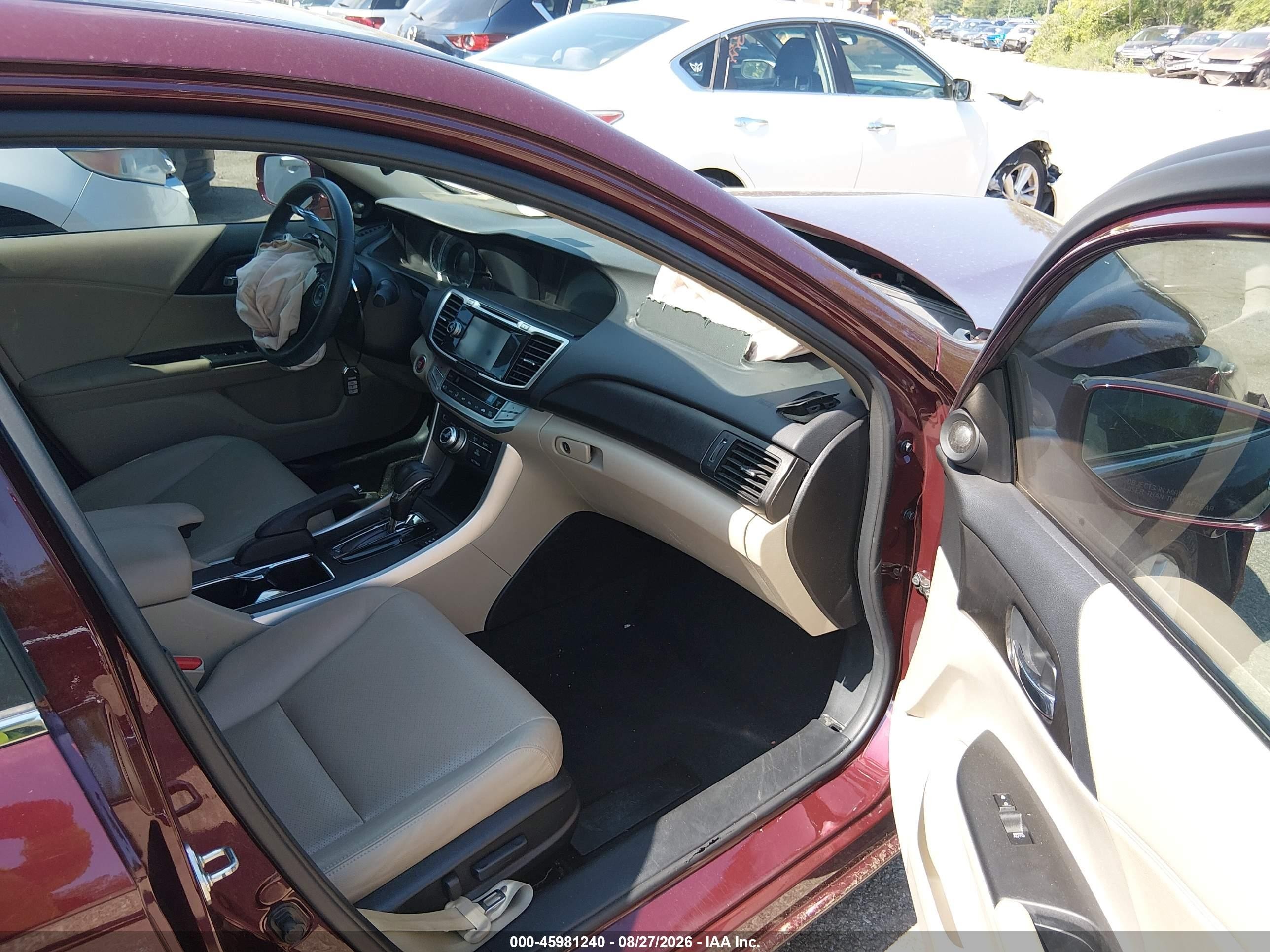 2014 Honda Accord Ex-l Темно-бордовый vin: 1HGCR2F8XEA218865