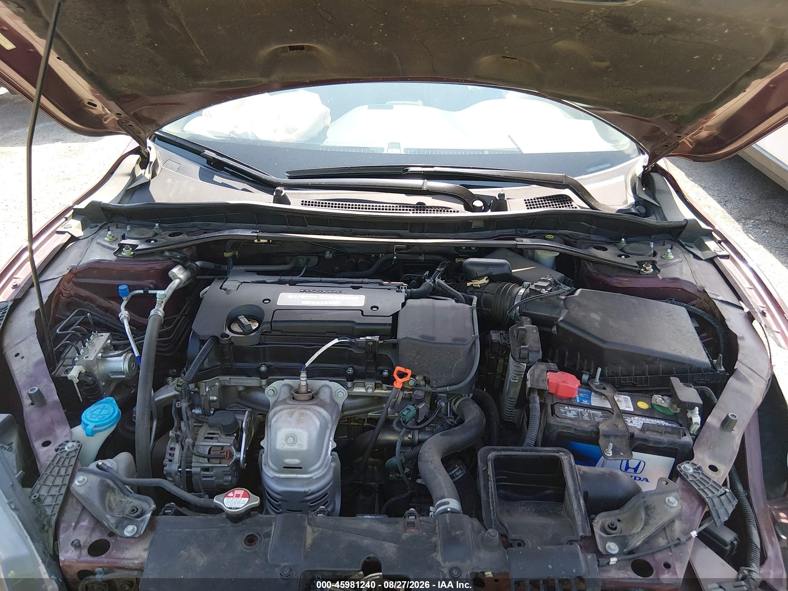 2014 Honda Accord Ex-l Темно-бордовый vin: 1HGCR2F8XEA218865