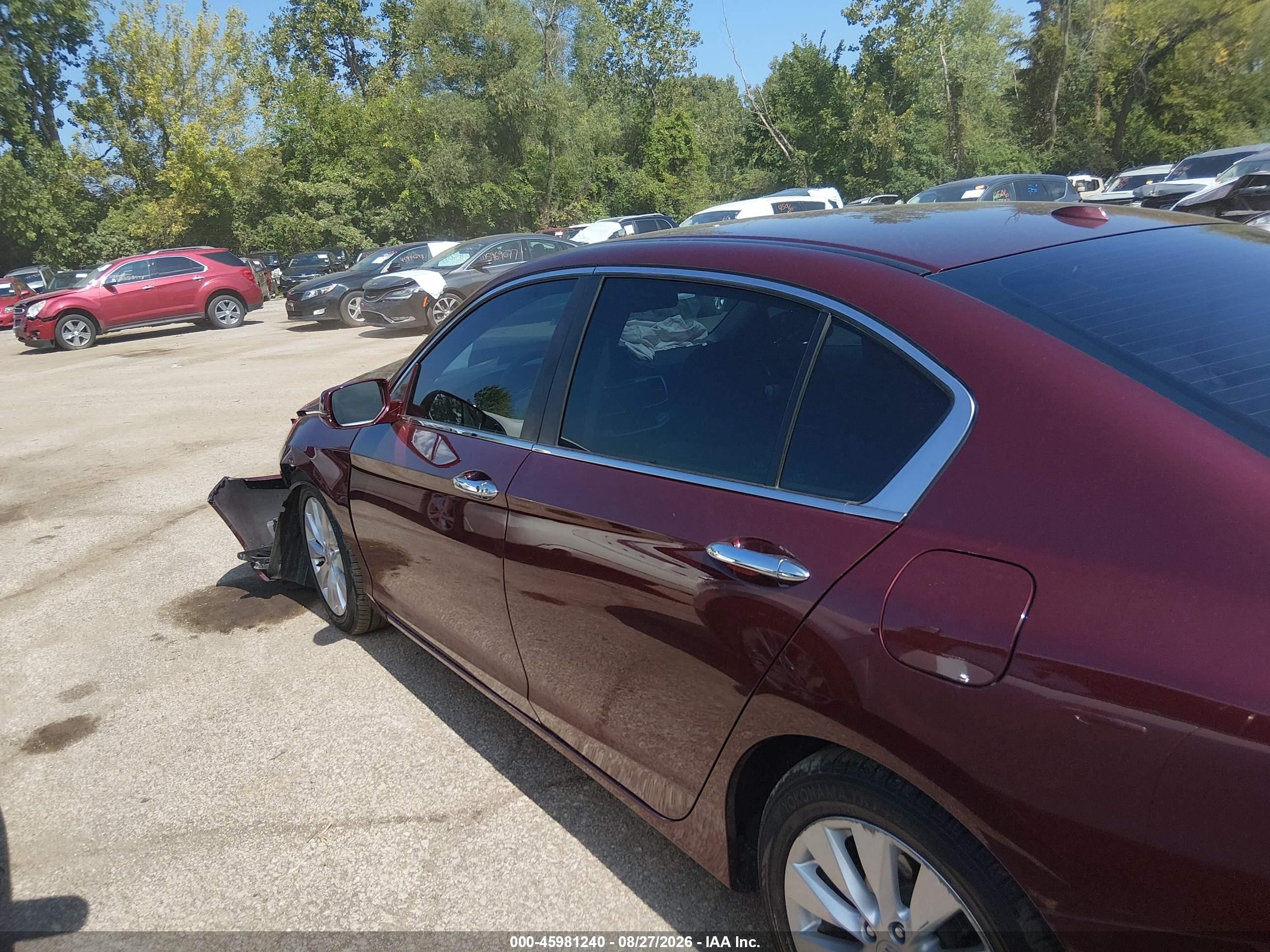 2014 Honda Accord Ex-l Темно-бордовый vin: 1HGCR2F8XEA218865