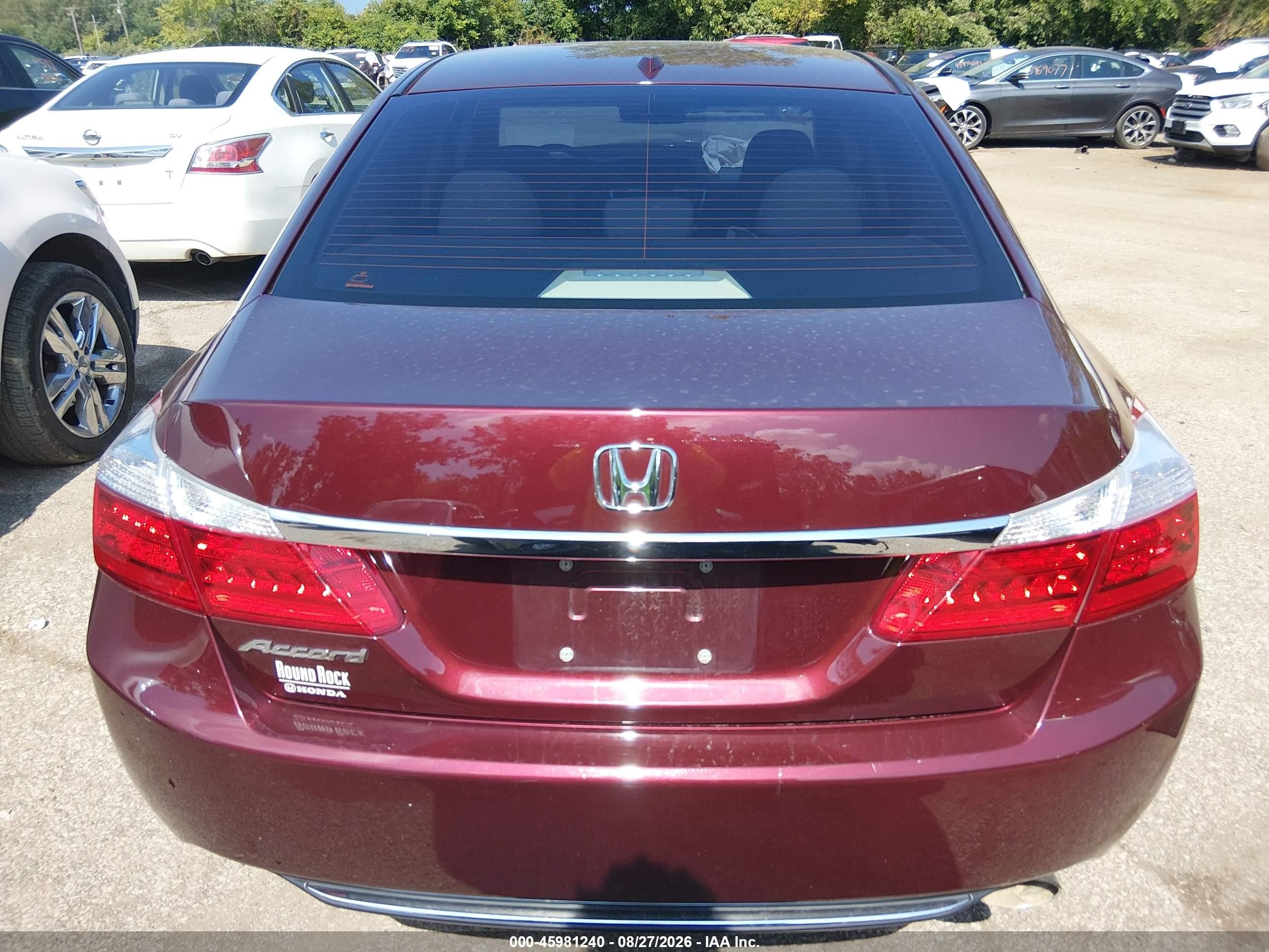 2014 Honda Accord Ex-l Темно-бордовый vin: 1HGCR2F8XEA218865