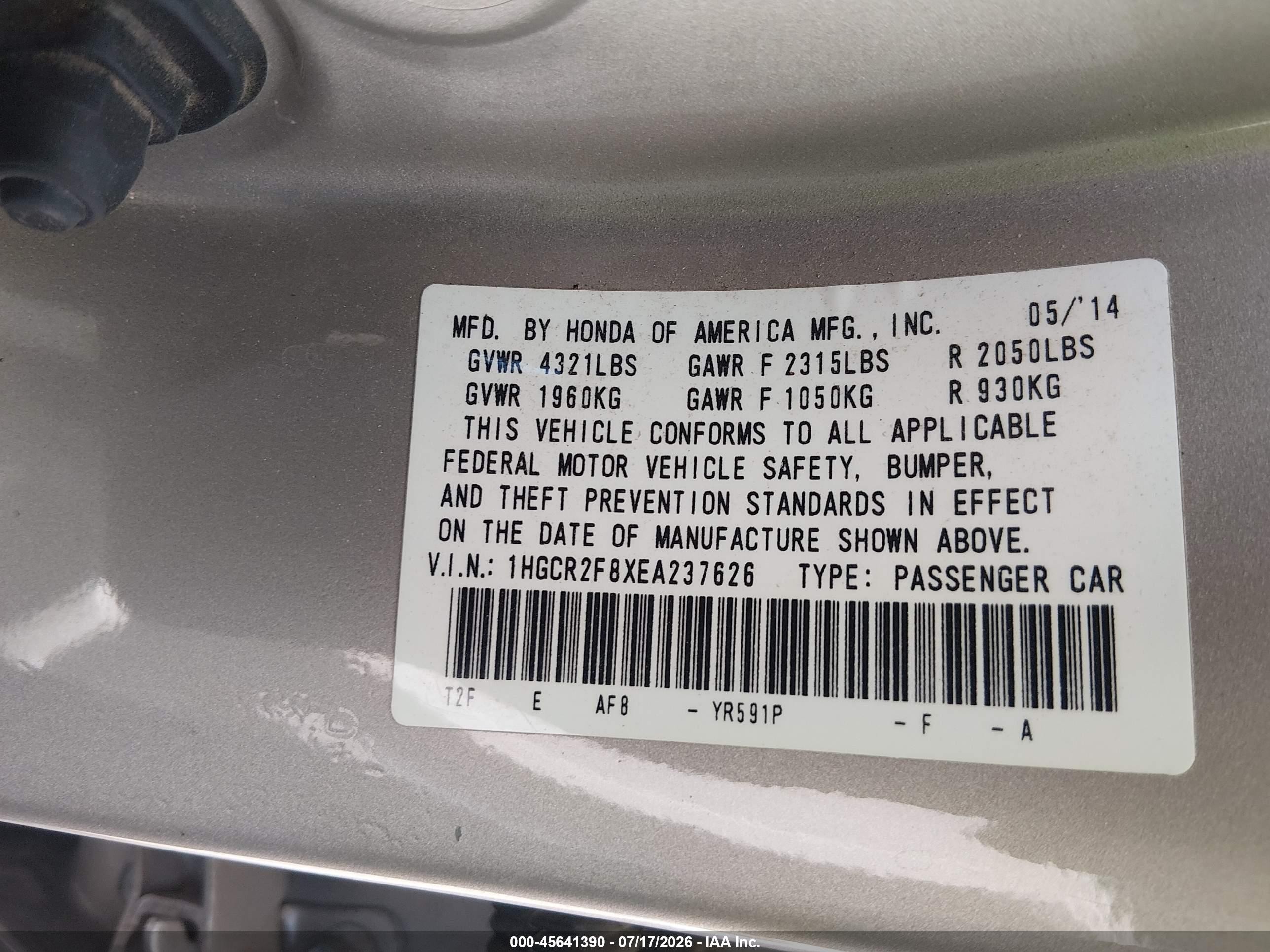 2014 Honda Accord Ex-l Золотой vin: 1HGCR2F8XEA237626
