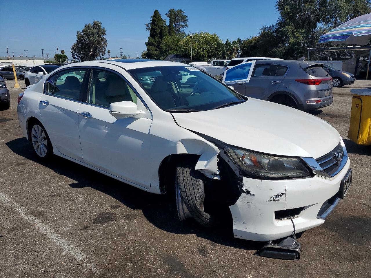2015 Honda Accord Exl White vin: 1HGCR2F8XFA005707